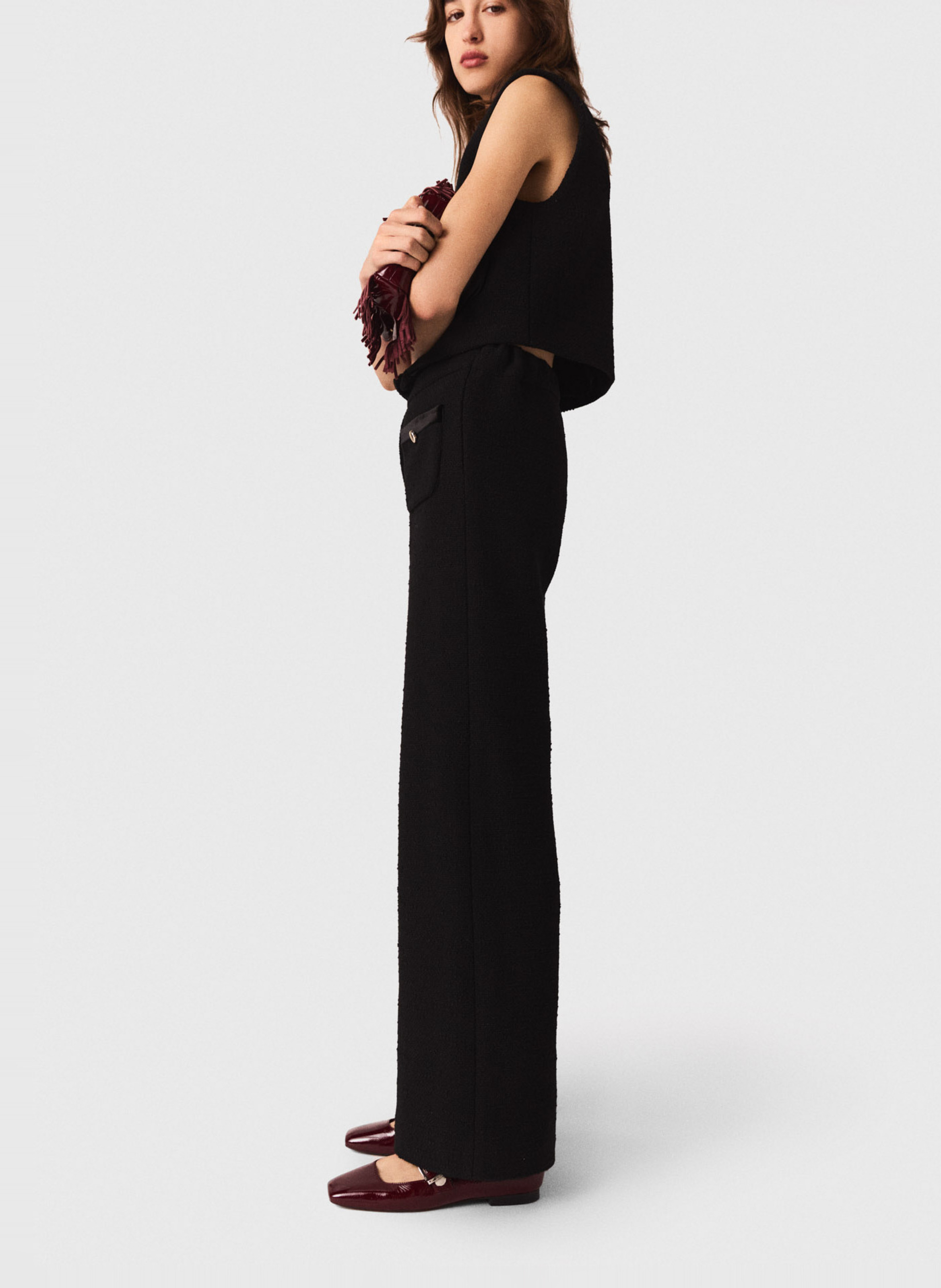 Pantalon large MAJE Noir