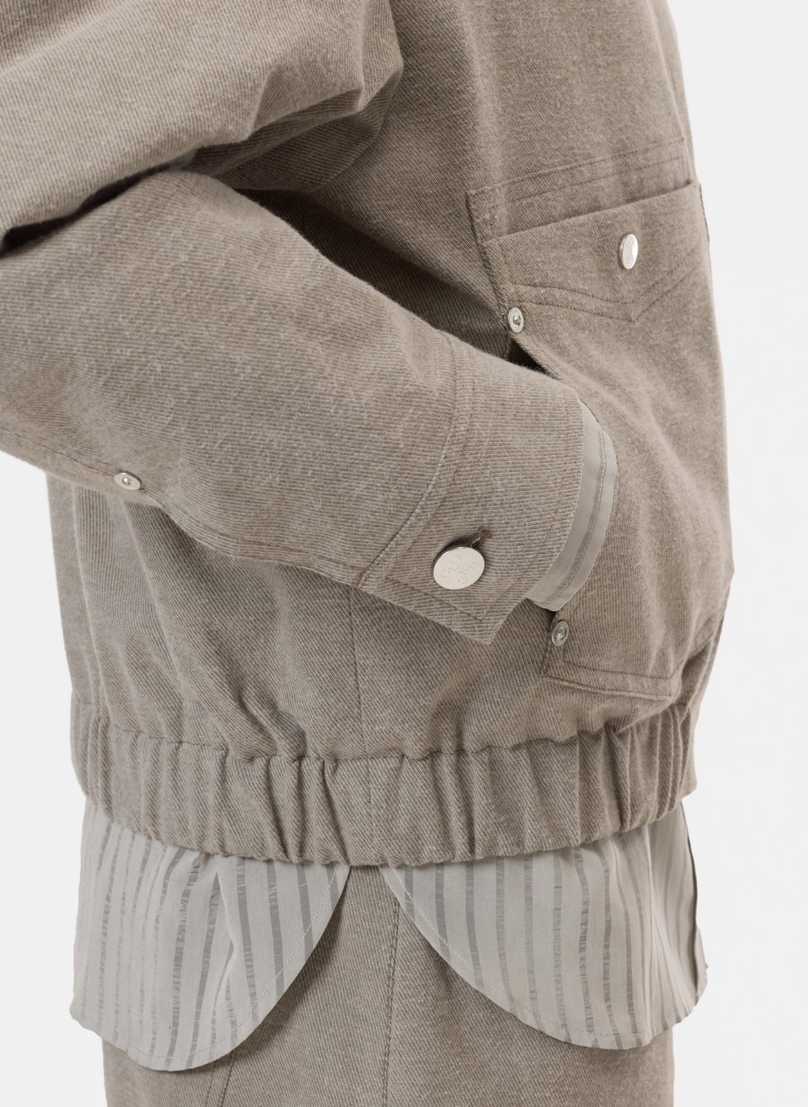 Blouson oversize col classique en coton mélangé CLOSED Gris