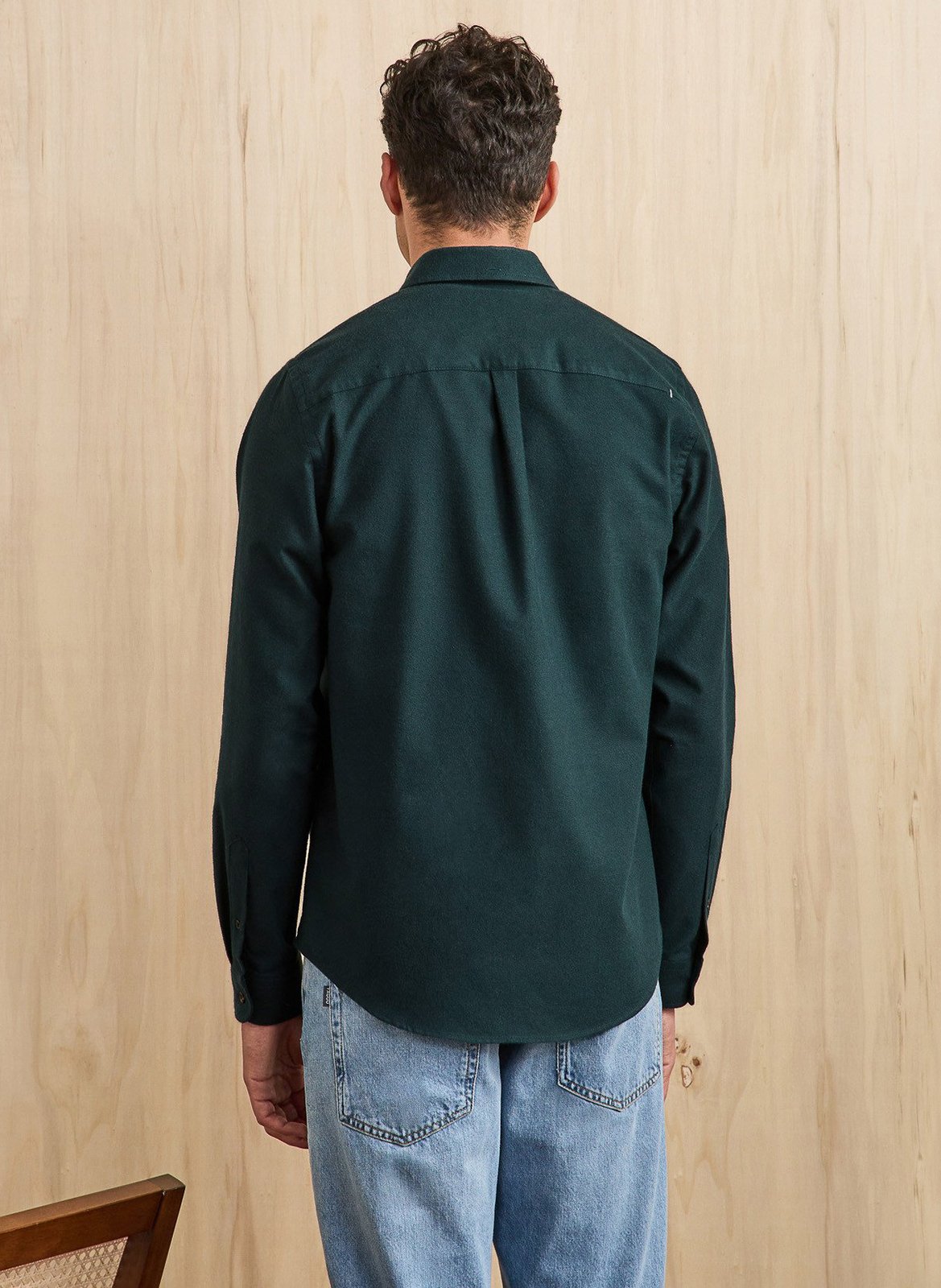 Chemise col américain en coton bio  FAGUO Vert