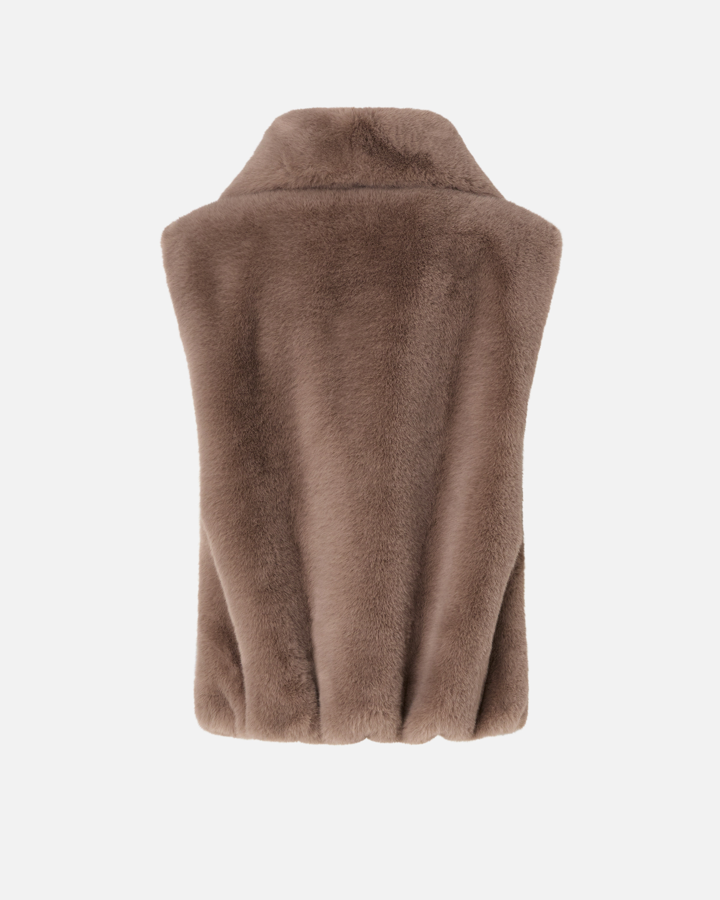 Zip-up faux fur vest PINKO Beige