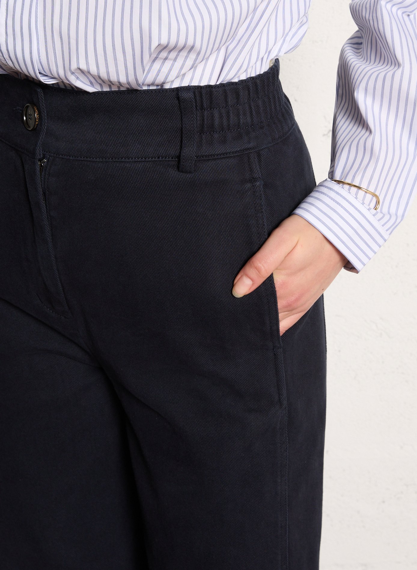 Pantalon large en coton bio RUE DE TOKYO Bleu