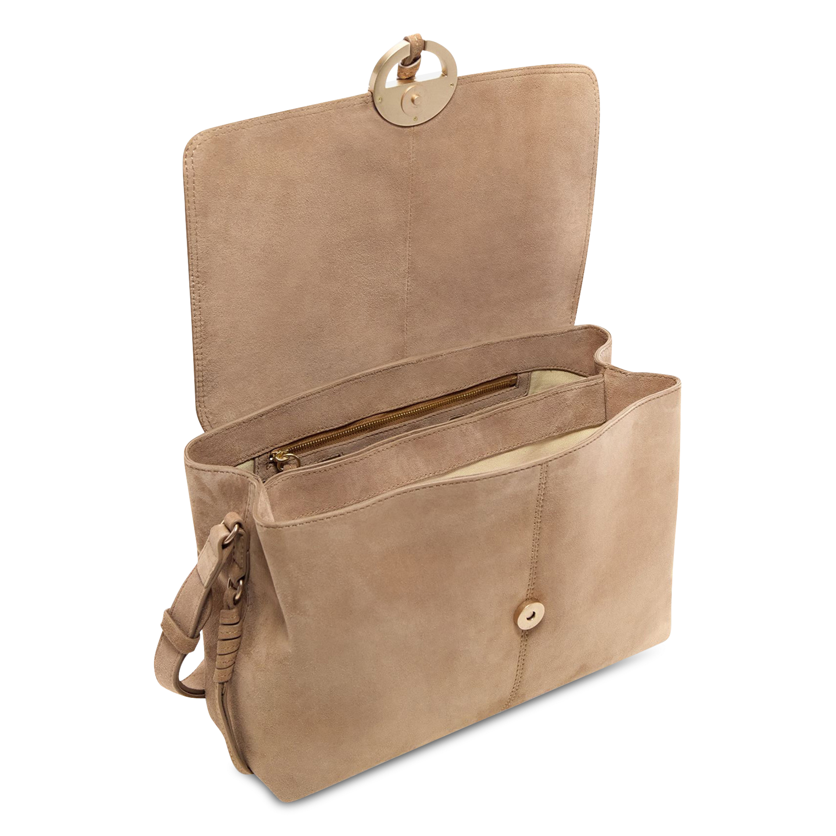 Suède schoudertas VANESSA BRUNO Beige