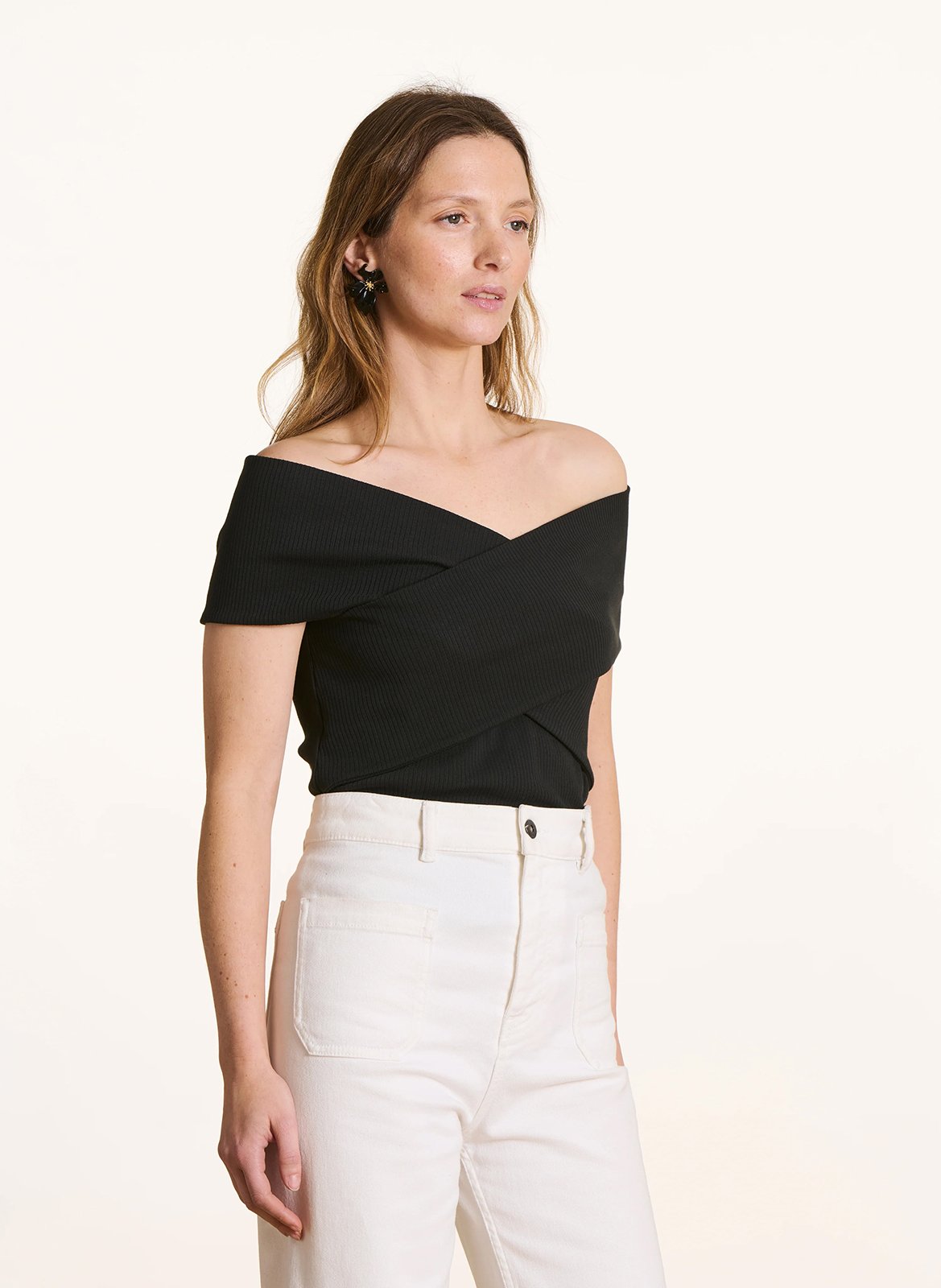 Aansluitend T-shirt van biologisch katoenmix LA FEE MARABOUTEE