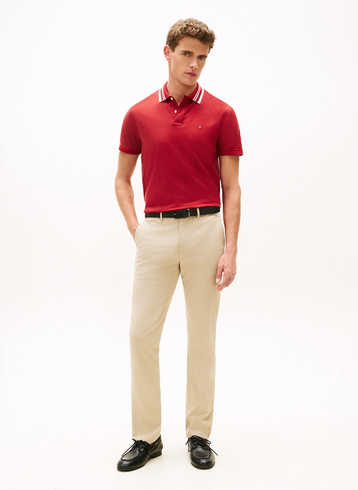 Pantalon chino en coton mélangé TOMMY HILFIGER Khaki