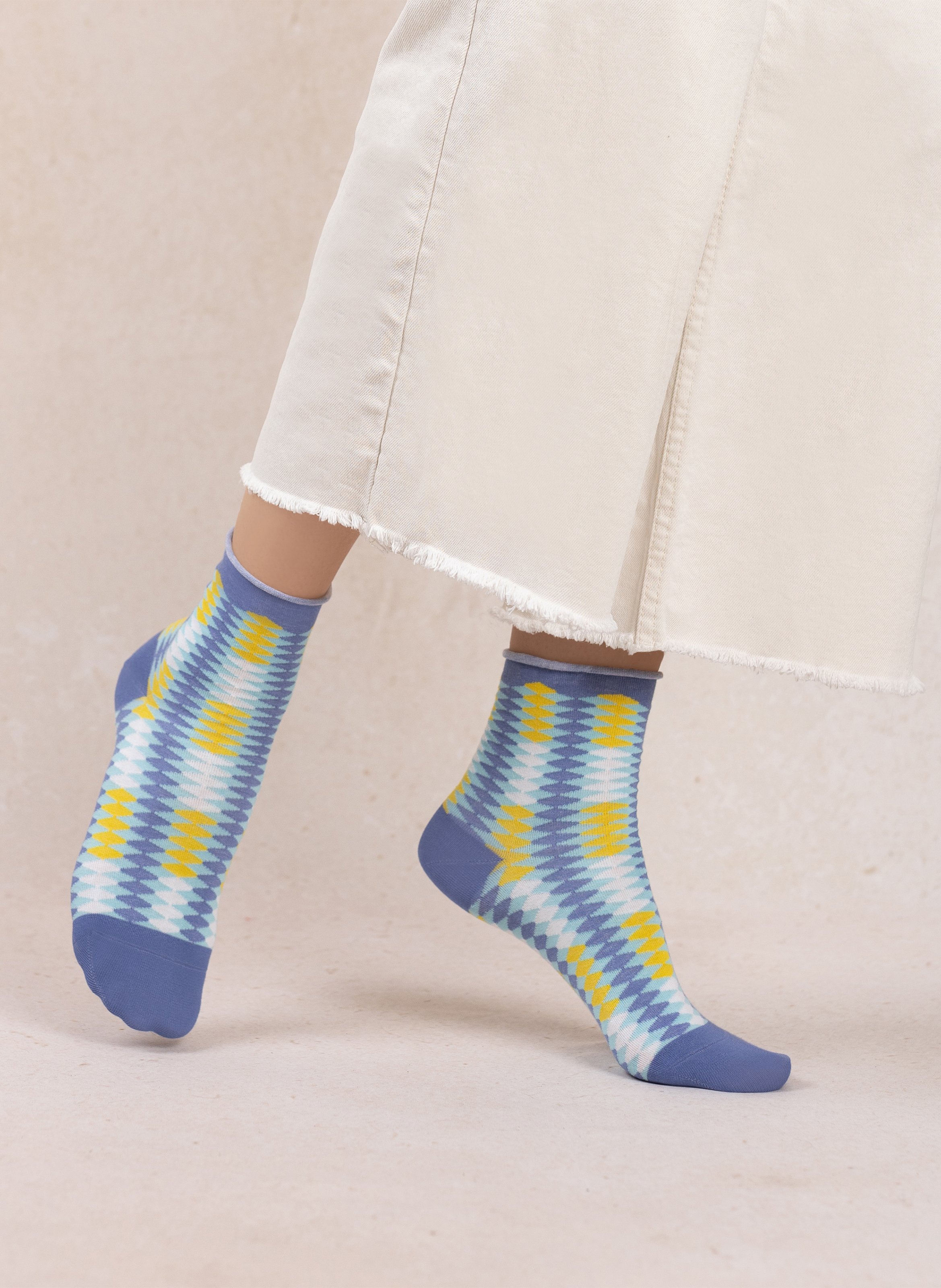 Sokken met print - katoenblend BLEUFORET Blauw