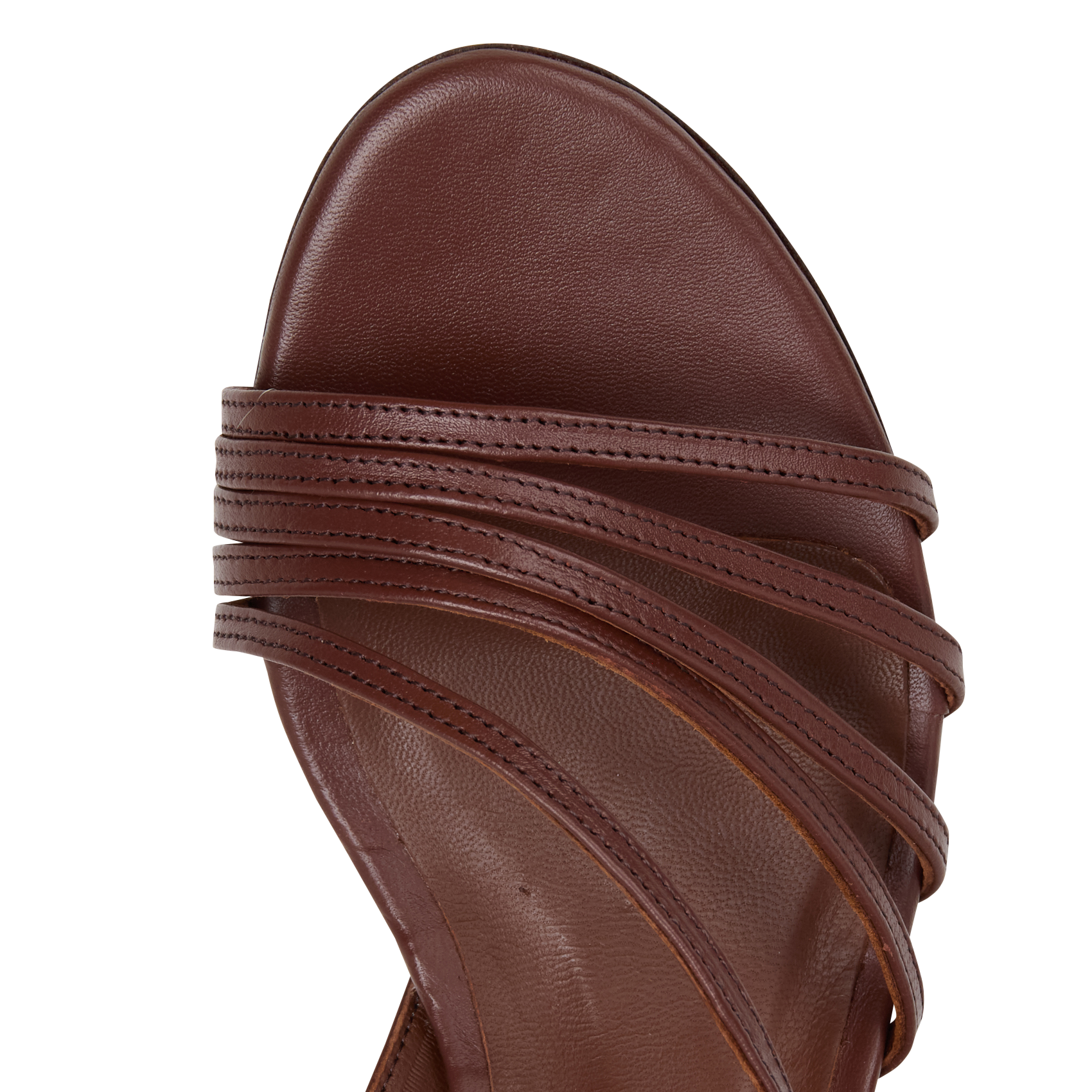 Leren sandaaltje met hak ANONYMOUS COPENHAGEN Bruin