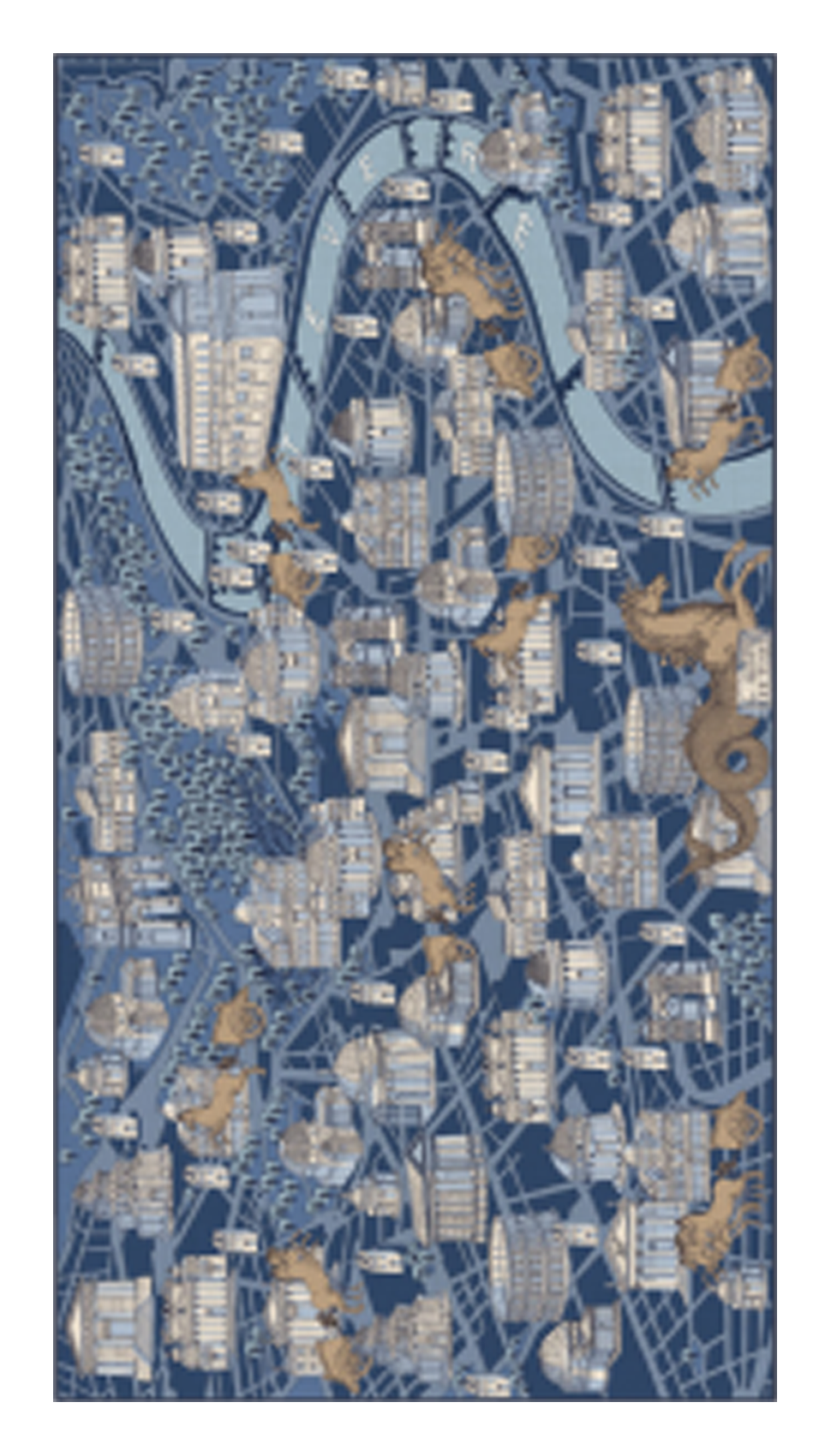 Foulard imprimé en coton et soie INOUI EDITIONS