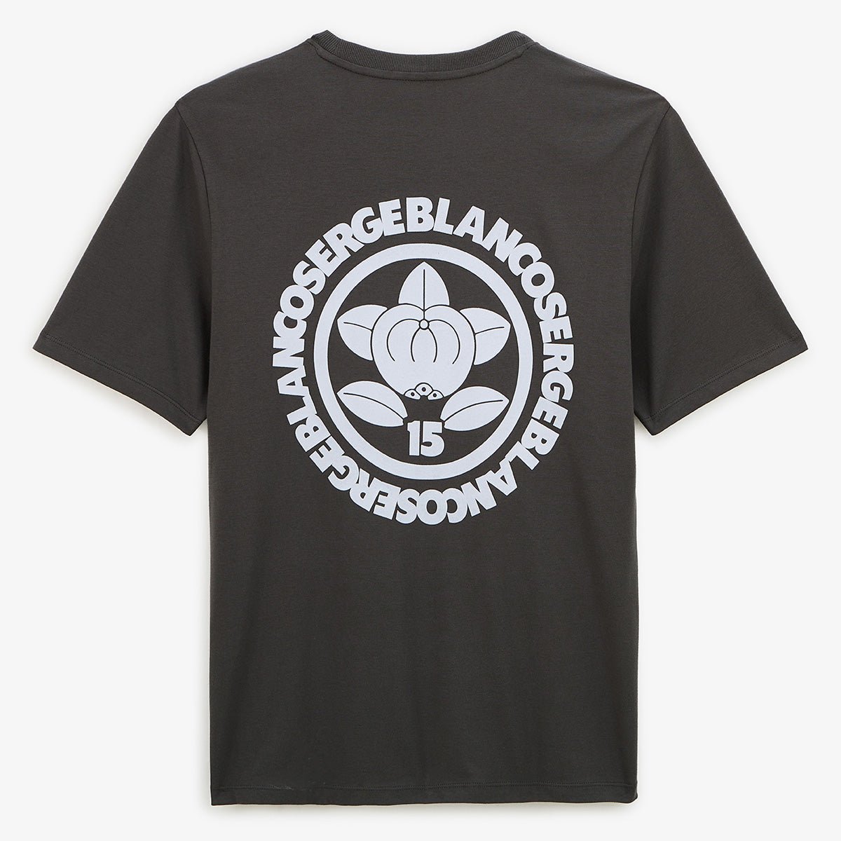 Round neck cotton T-shirt with back print SERGE BLANCO Grey