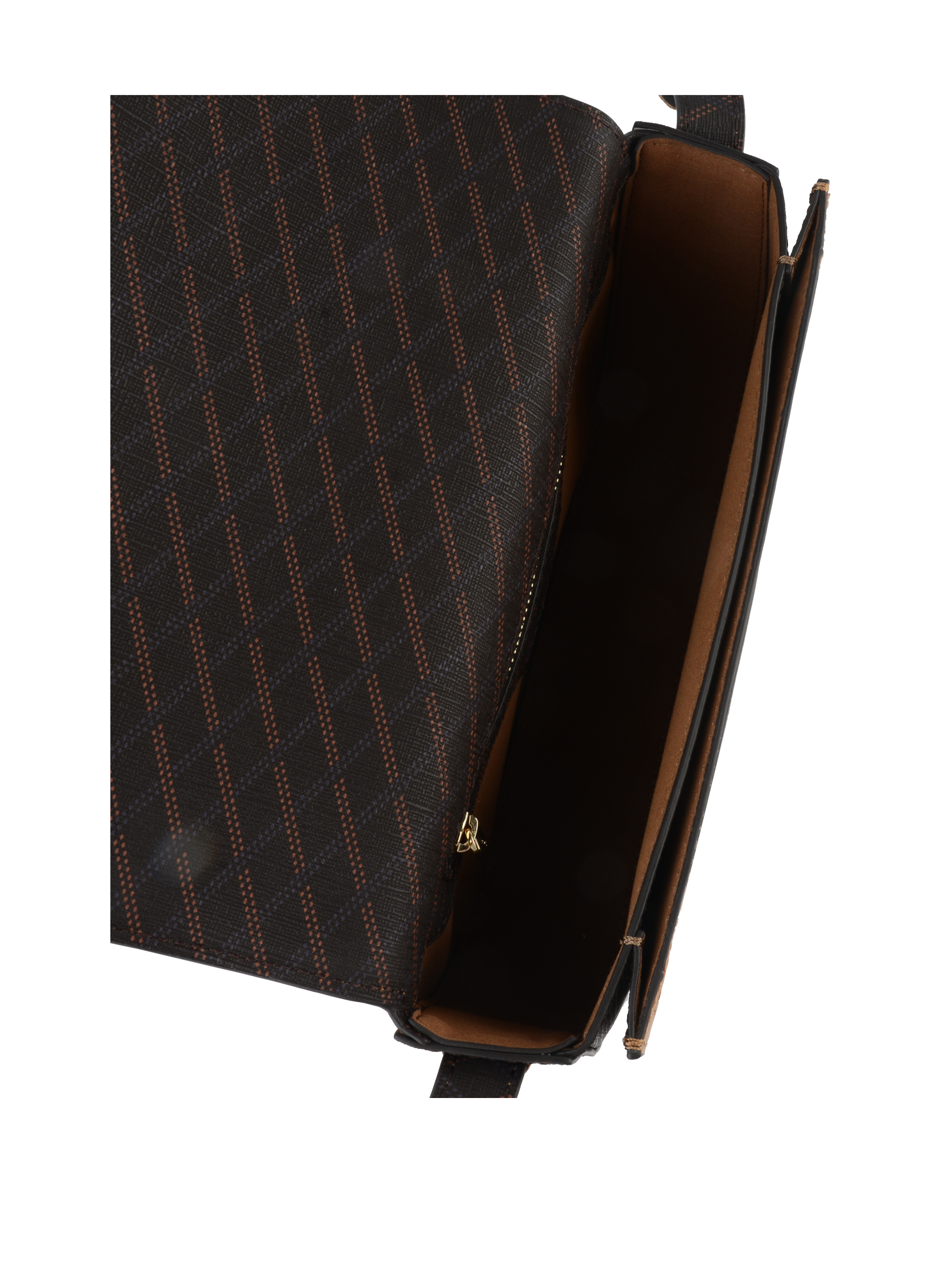 Coated canvas shoulder bag POURCHET Brown