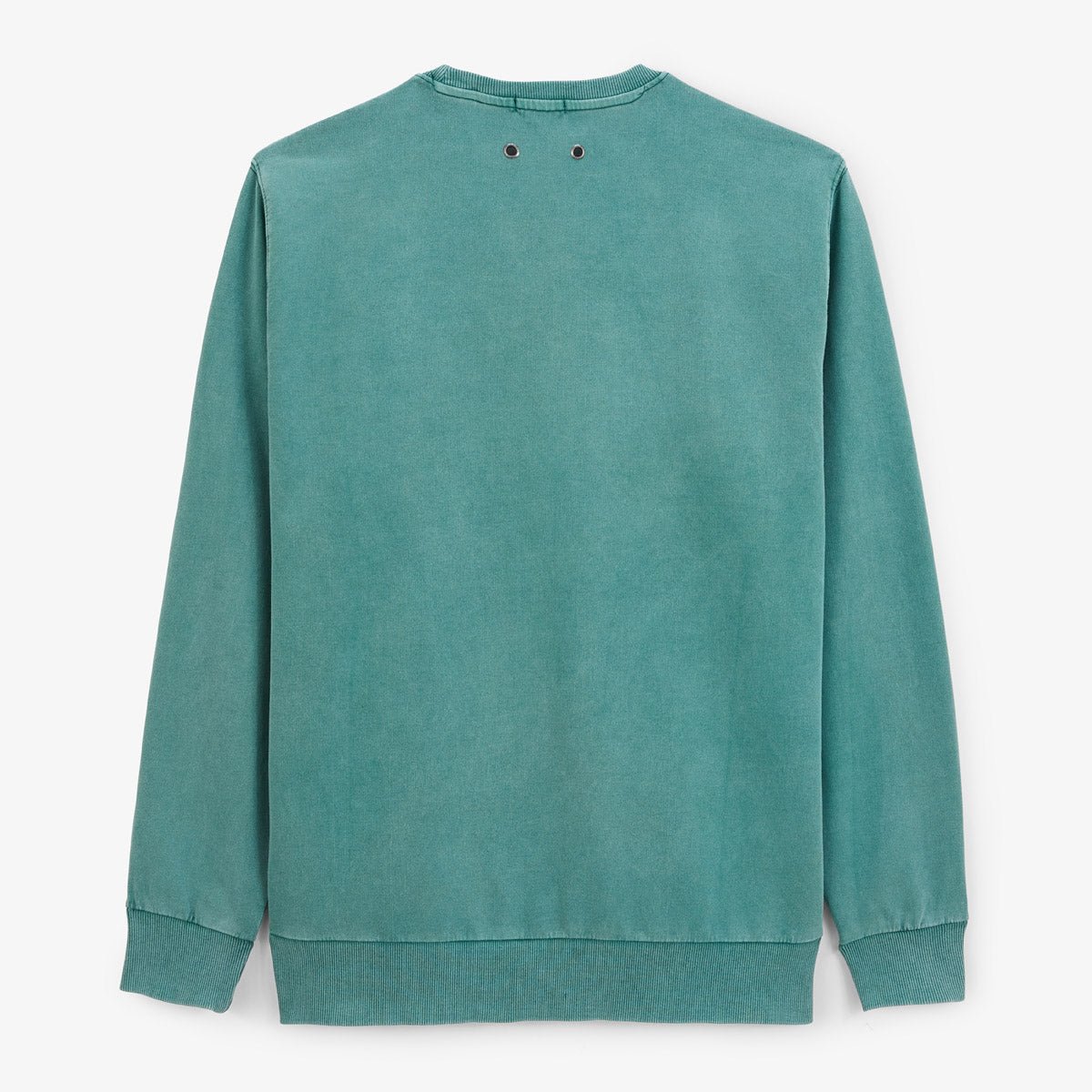 Round neck sweatshirt in old dye cotton SERGE BLANCO Green