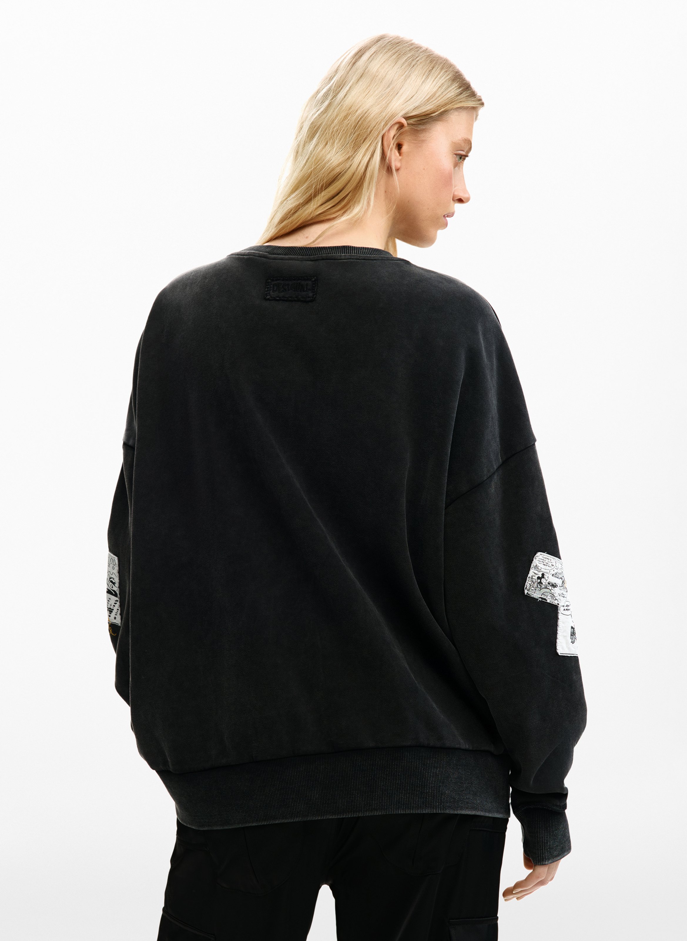 Sweat col rond imprimé DESIGUAL Noir