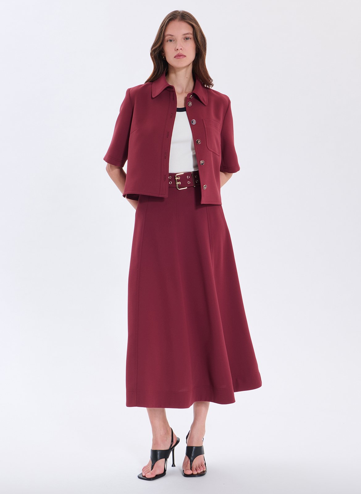 Ausgestellter Midi-Rock ZAPA Rot