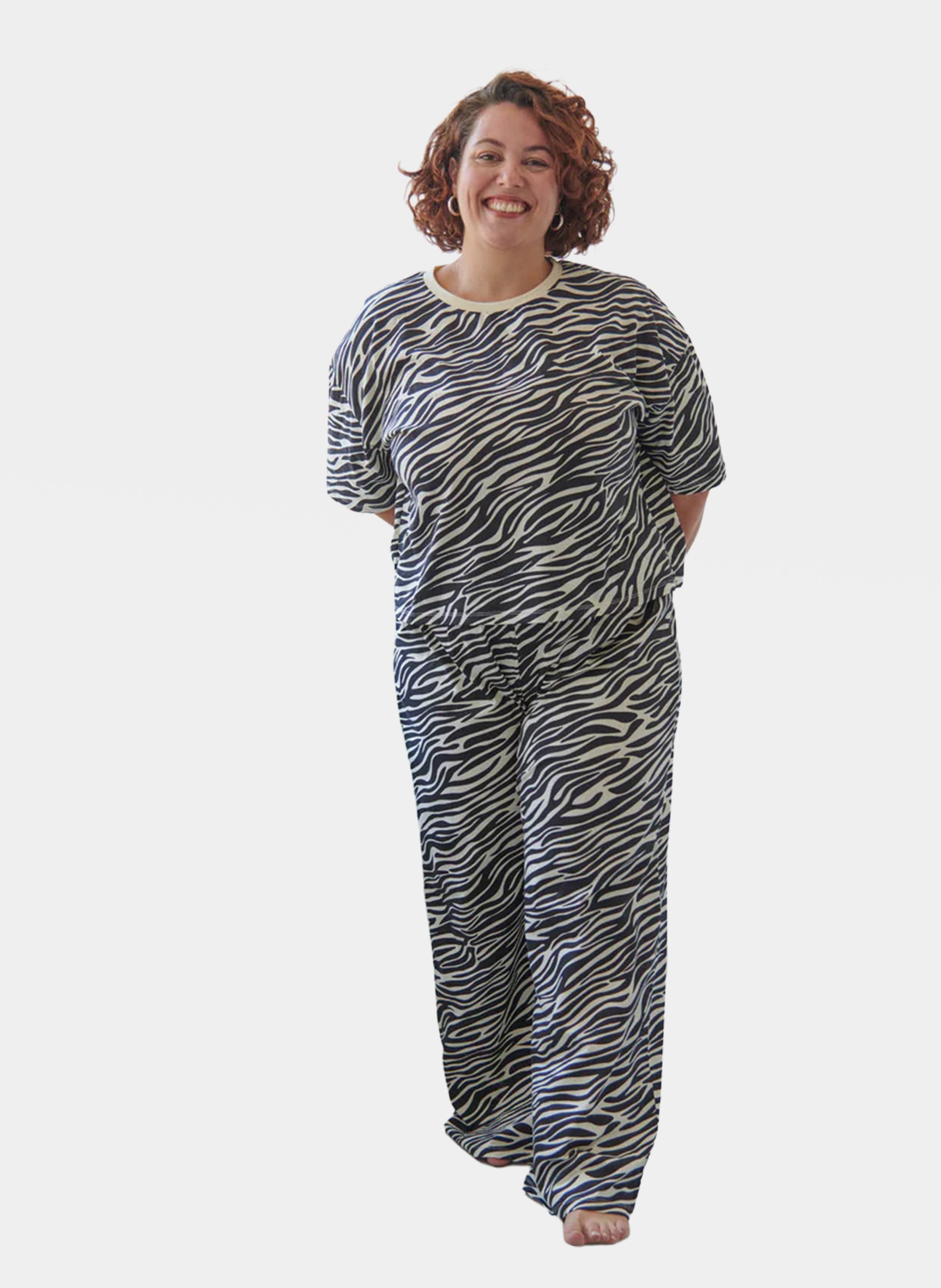 Pyjama long imprimé en coton bio WE ARE JOLIES Noir