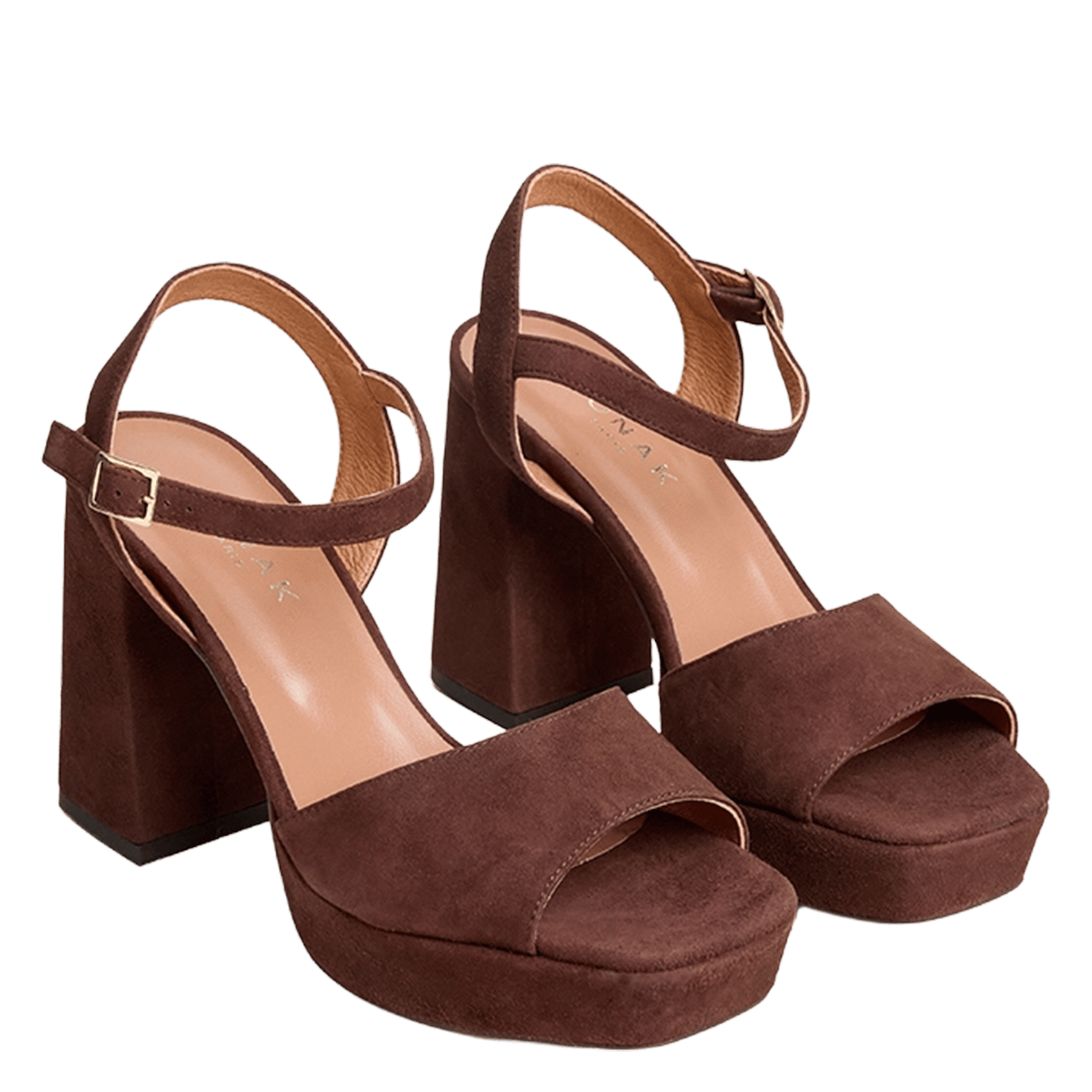 Suède sandalen met hak JONAK Bruin