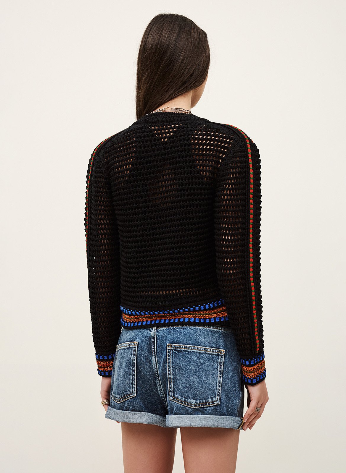 Gilet en crochet col rond BA&SH Multicolore