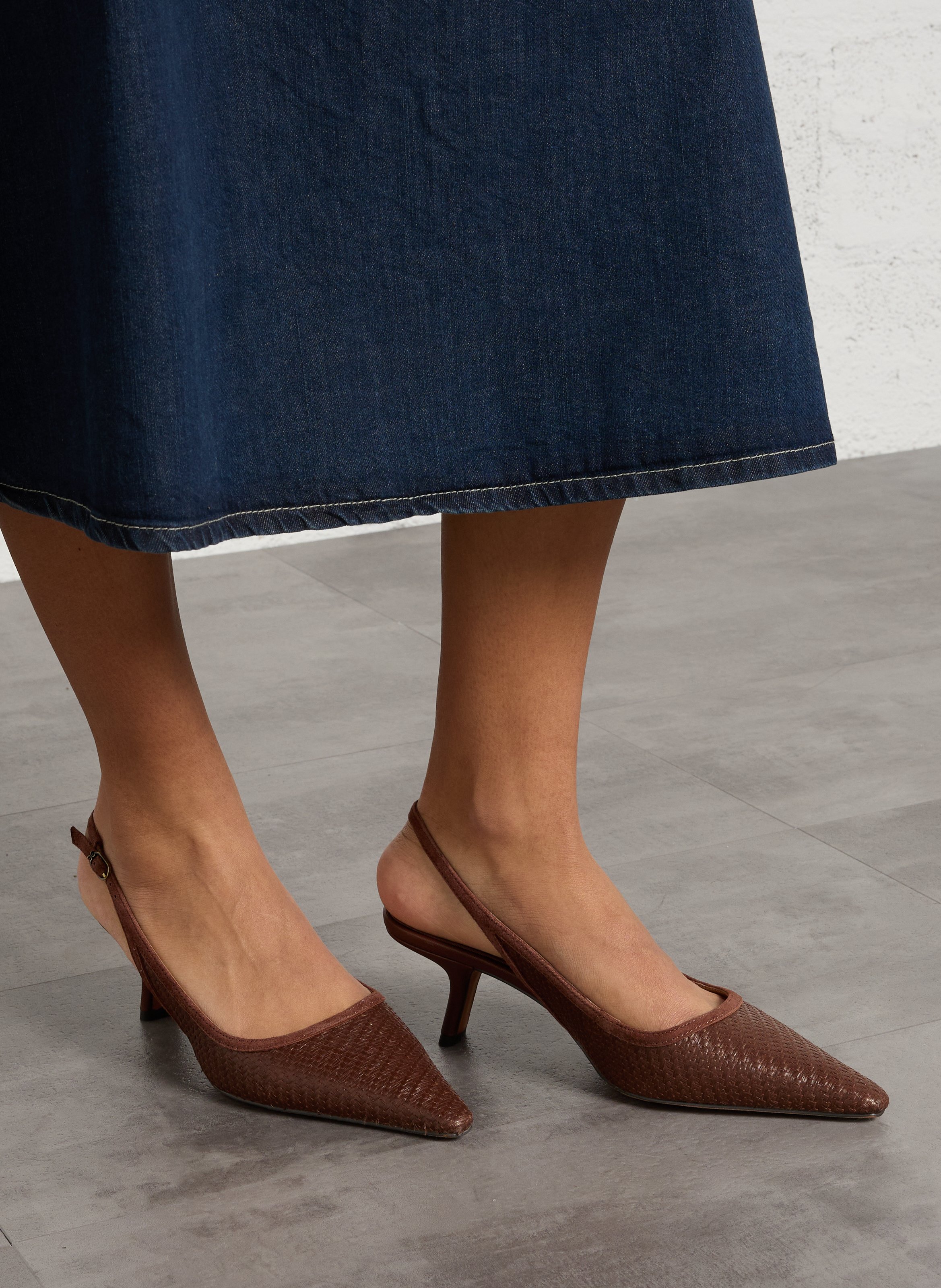 Raffia pumps SAM EDELMAN Brown