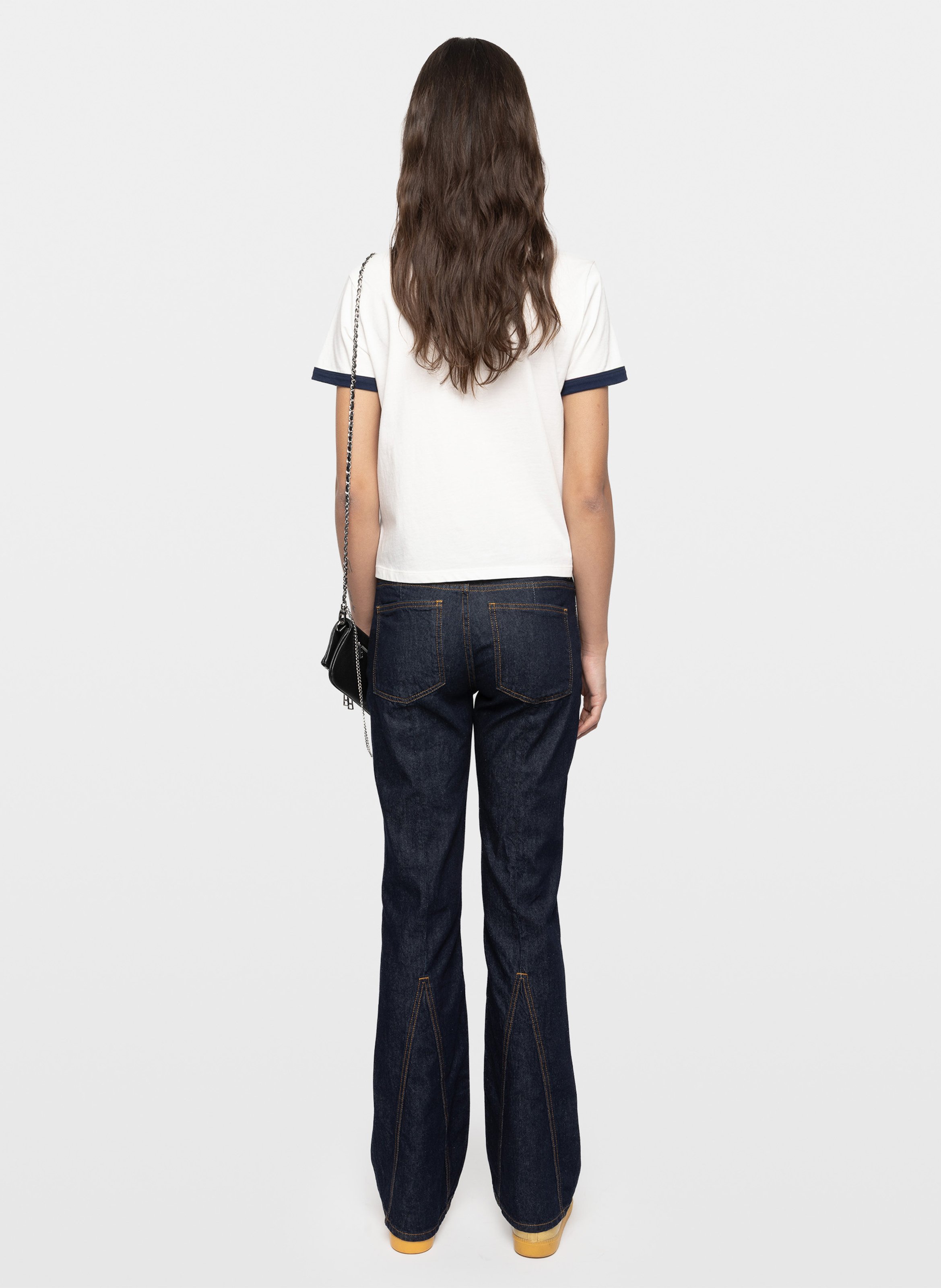 Tee-shirt droit col rond imprimé en coton bio ZADIG&VOLTAIRE White
