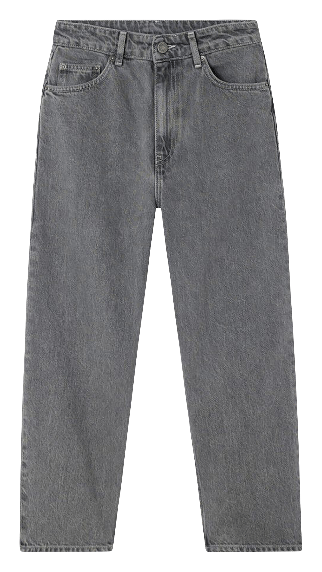 Jean droit en coton et coton recyclé AMERICAN VINTAGE Gris