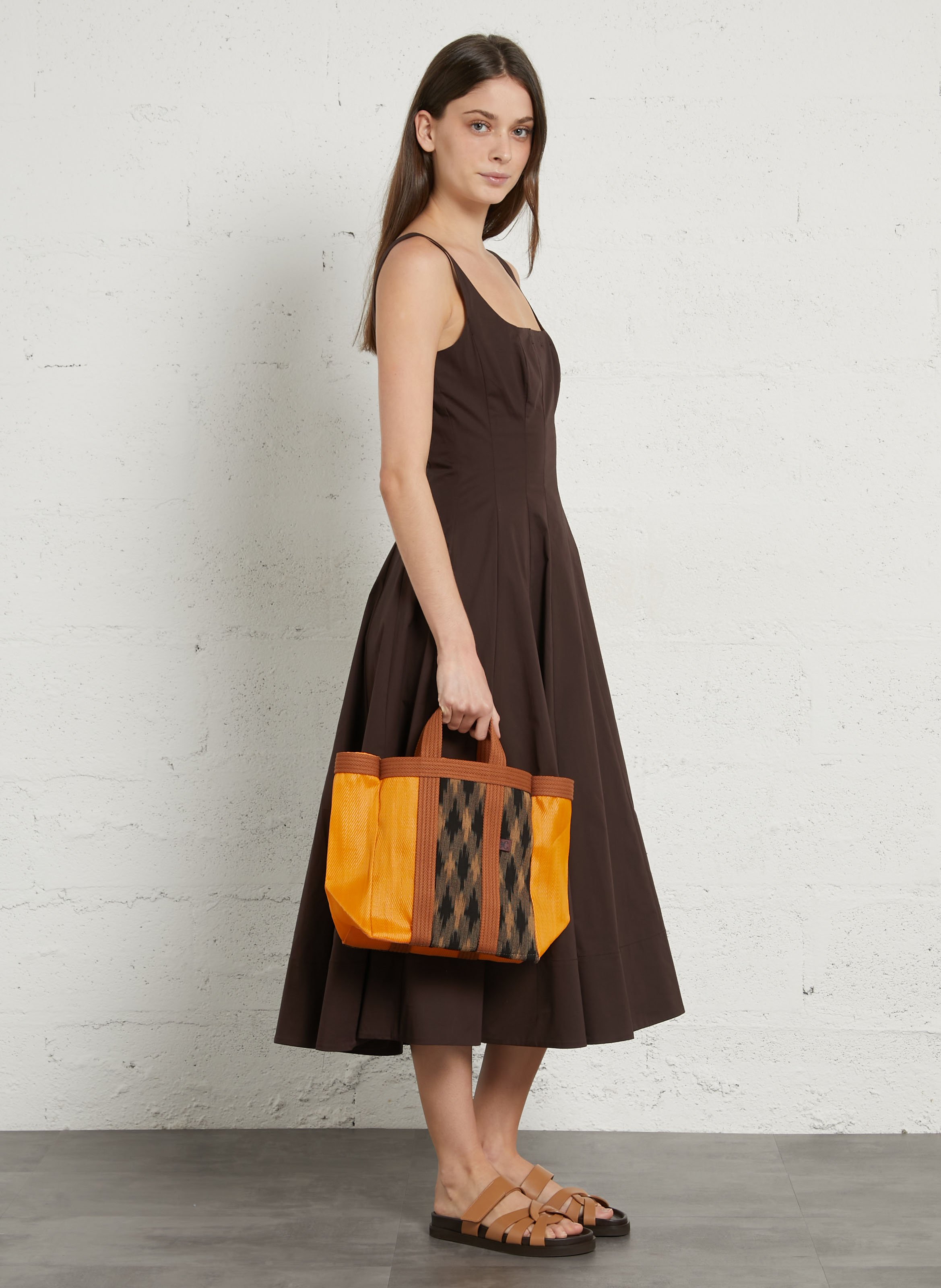 Sac cabas tissé imprimé BABACHIC BAGS Braun