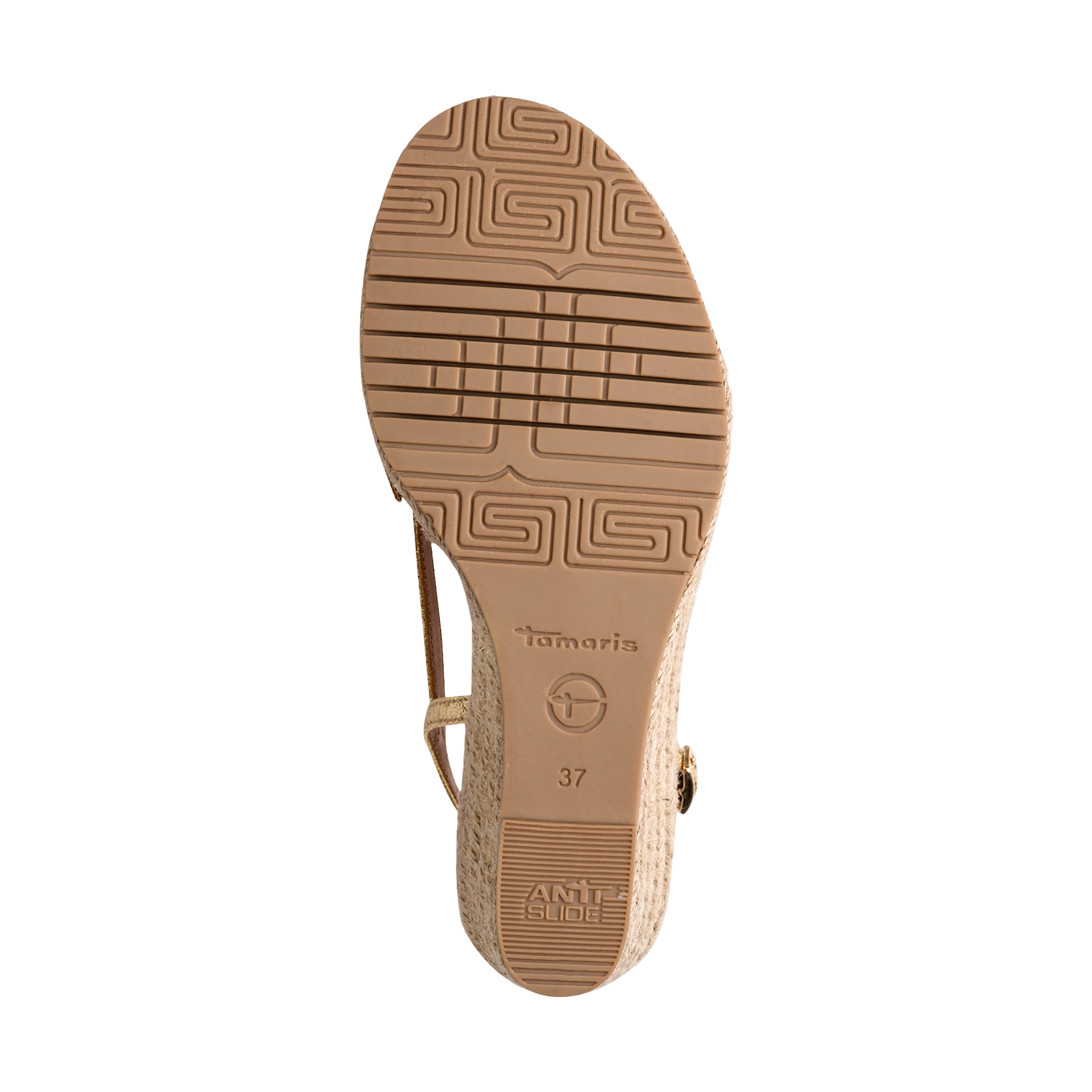 Leather wedge sandals TAMARIS Golden