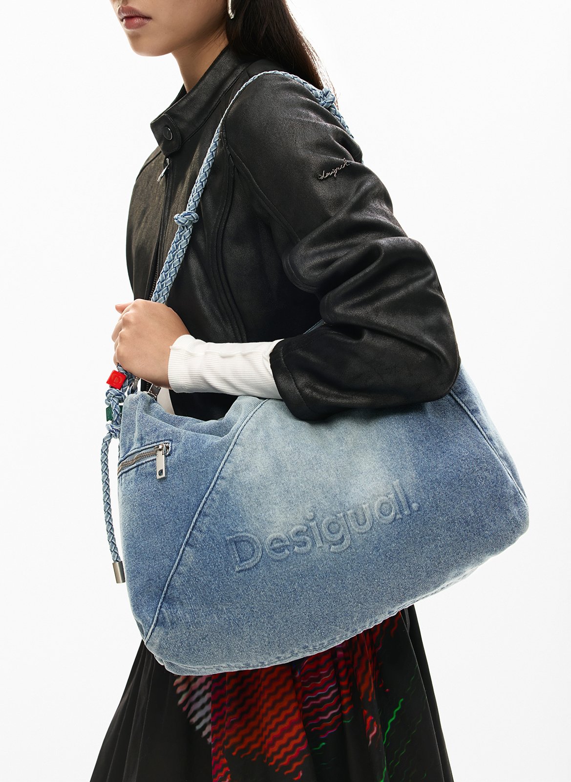 Sac porté épaule en denim DESIGUAL Bleu