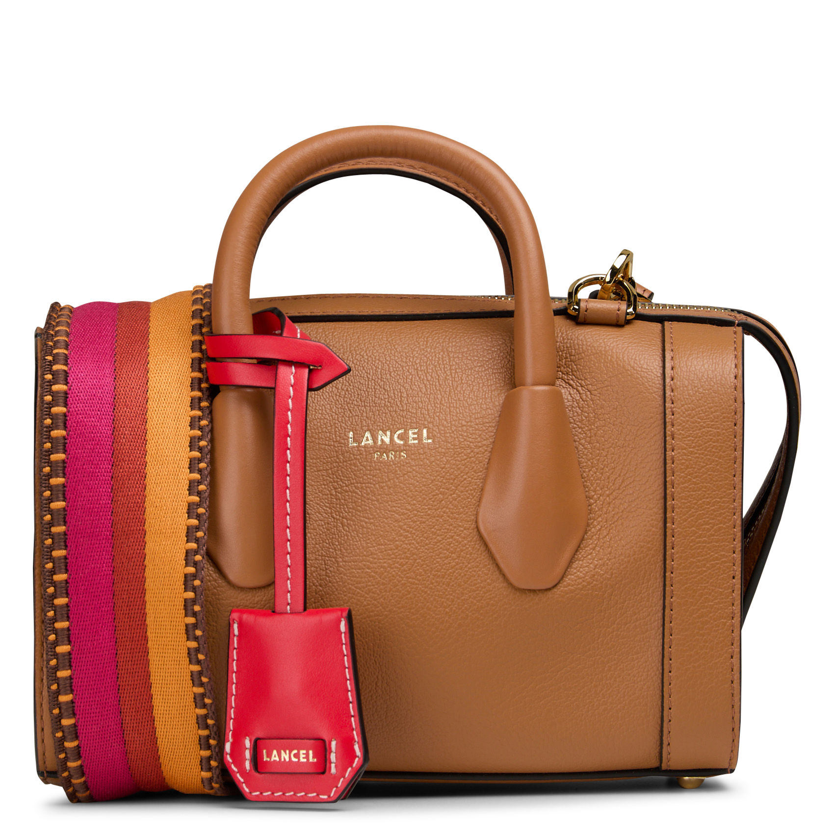 Bowlingtas van nerfleer met rits LANCEL Beige
