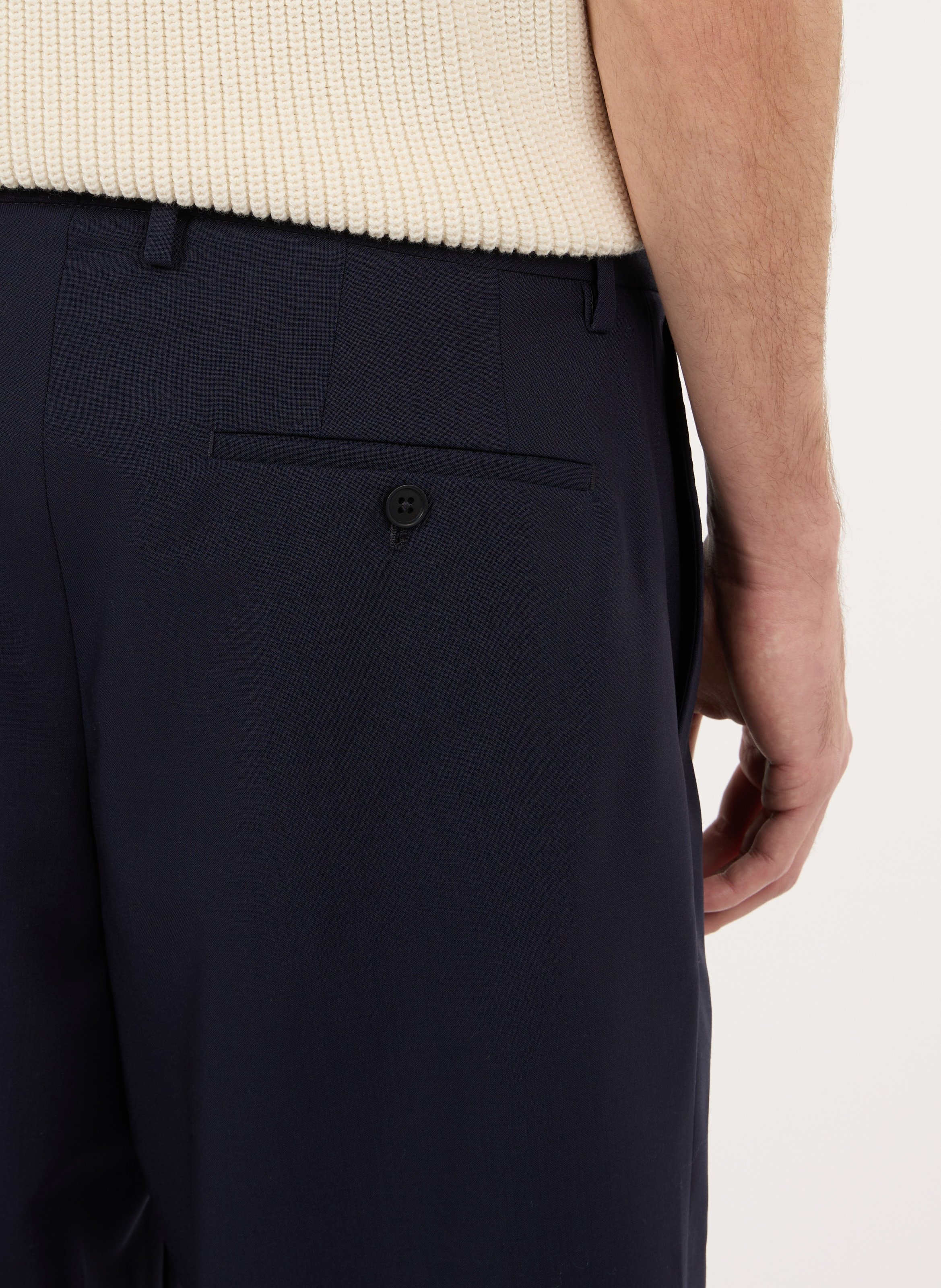 Gerade geschnittene Shorts aus Wolle SAISON 1865 Blau