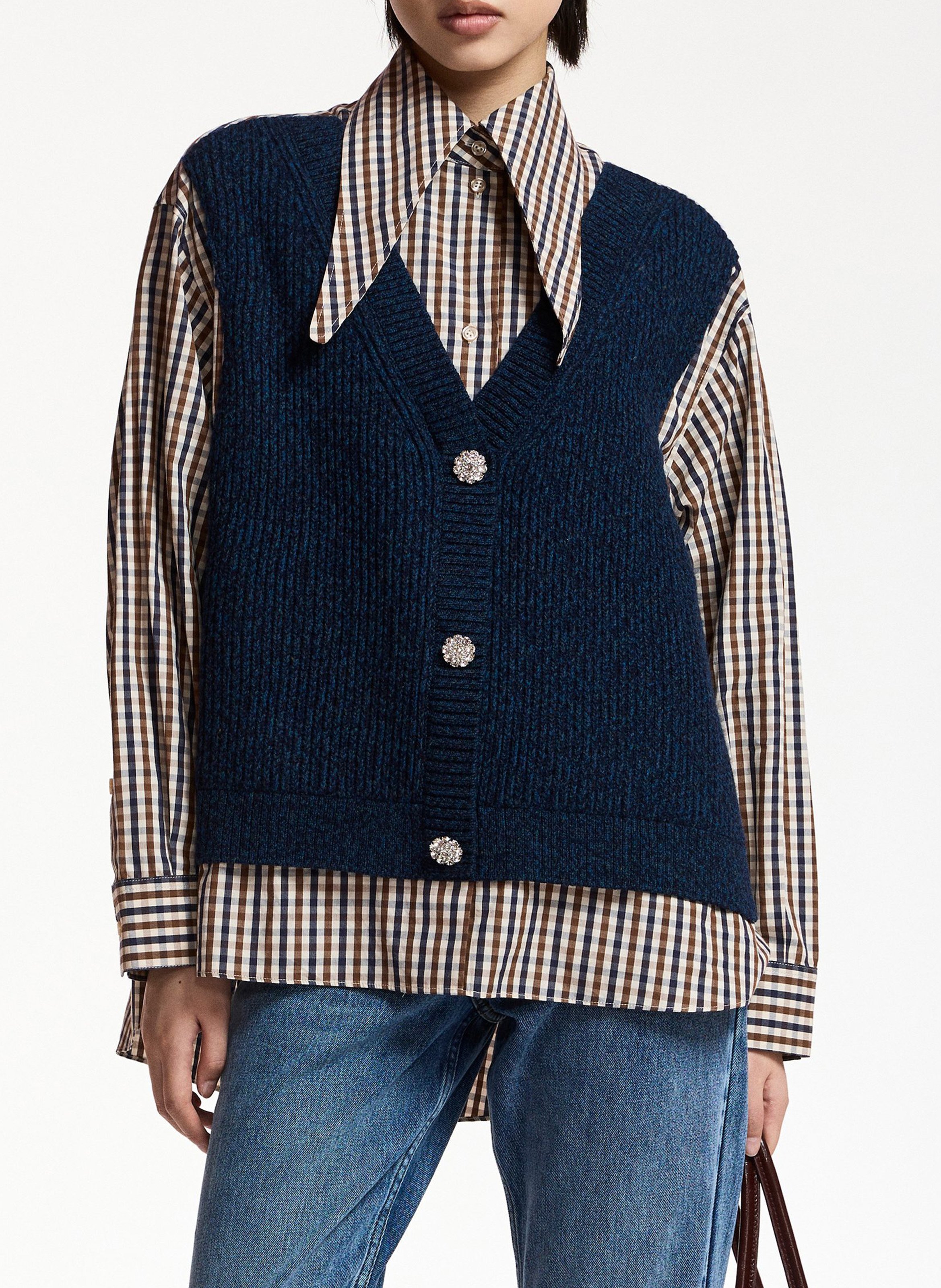 Oversized wollen overhemd met laagjes ESSENTIEL ANTWERP