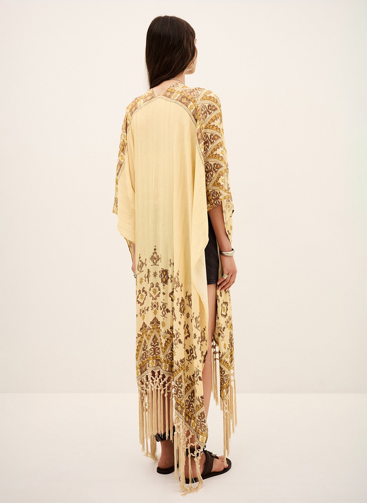 Poncho imprimé col v  BA&SH Jaune