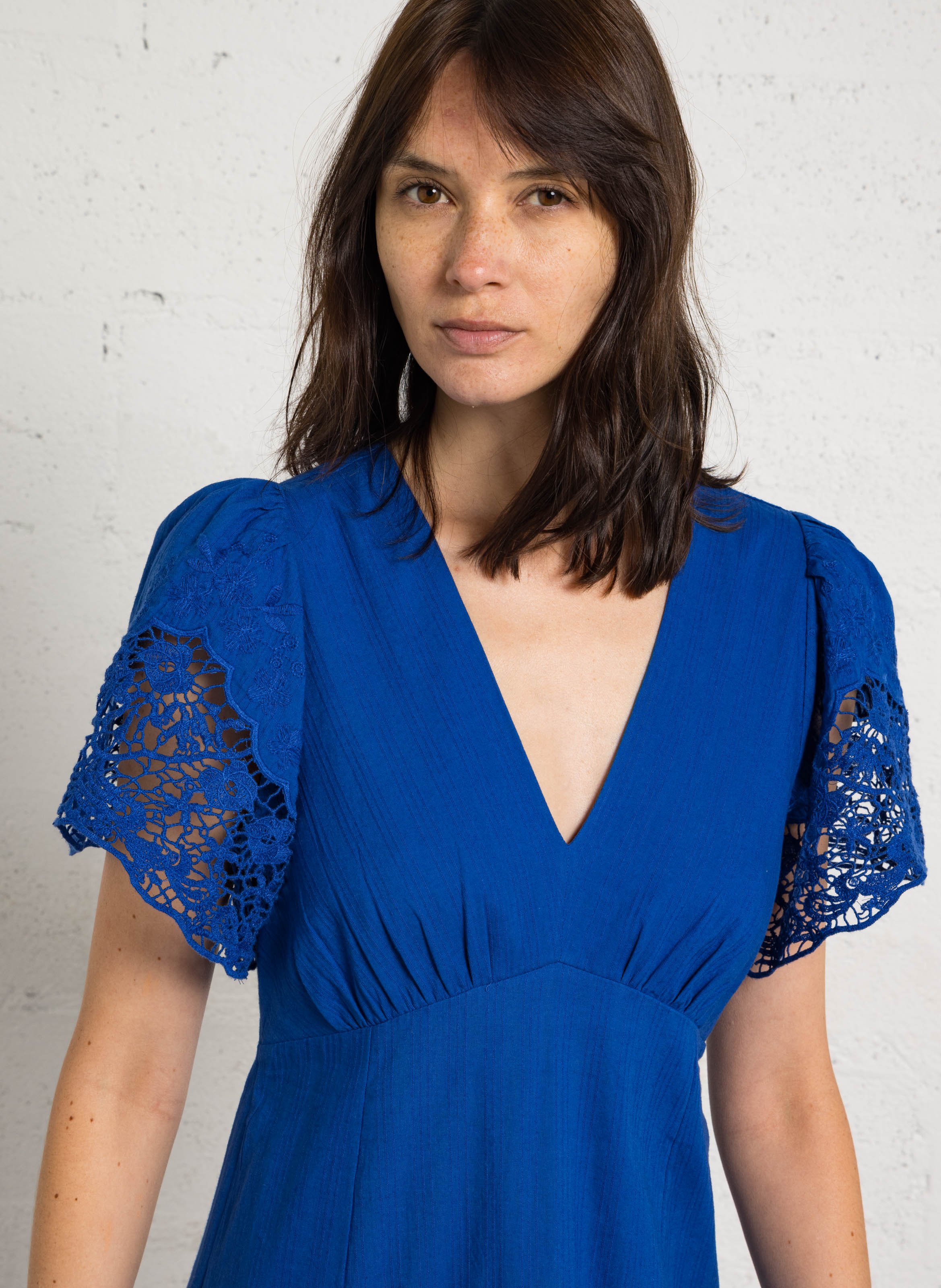 Long V-neck dress MAISON 123 Blue