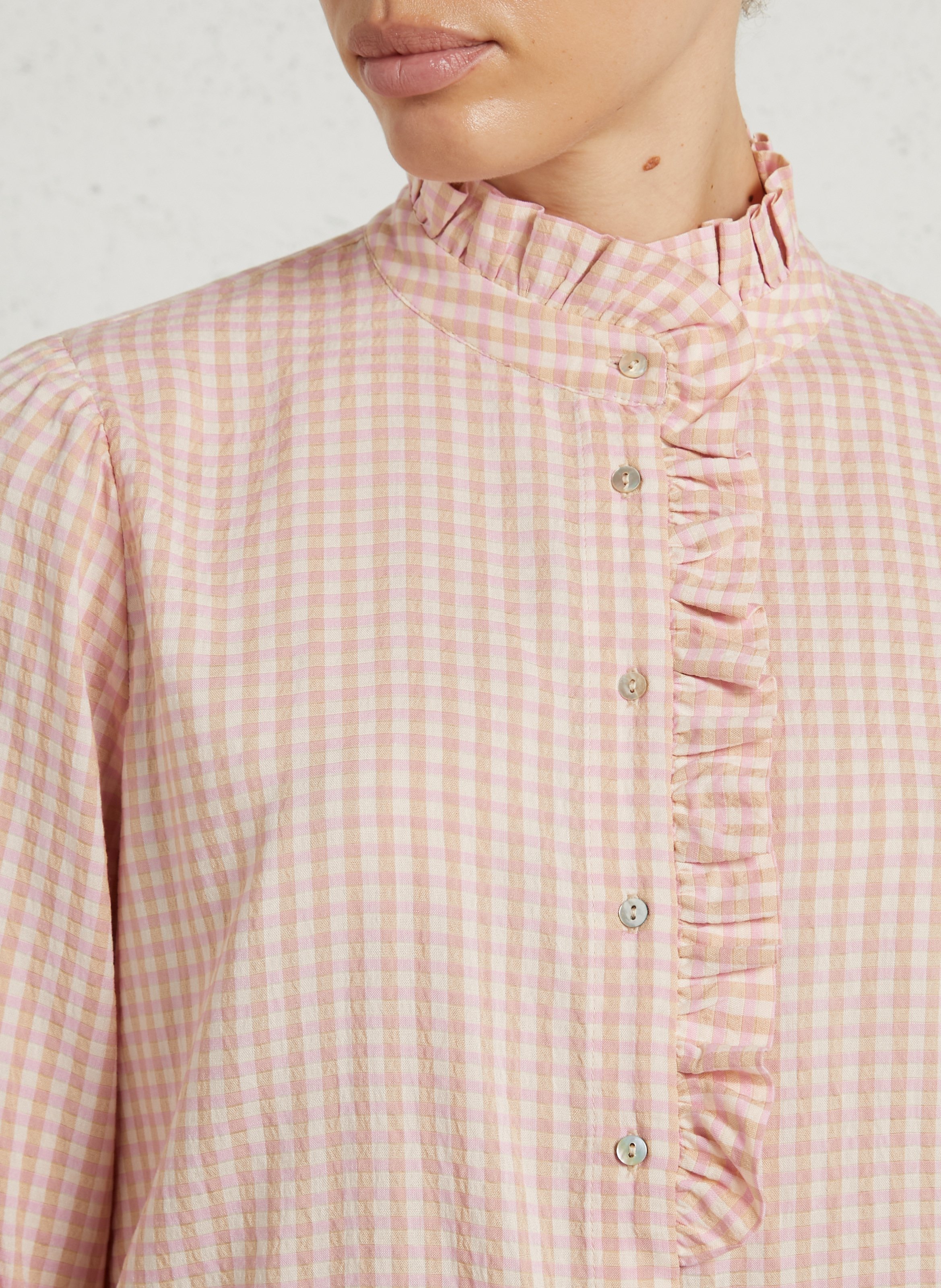 Blouse met Victoriaanse kraag MAISON 123 Roze