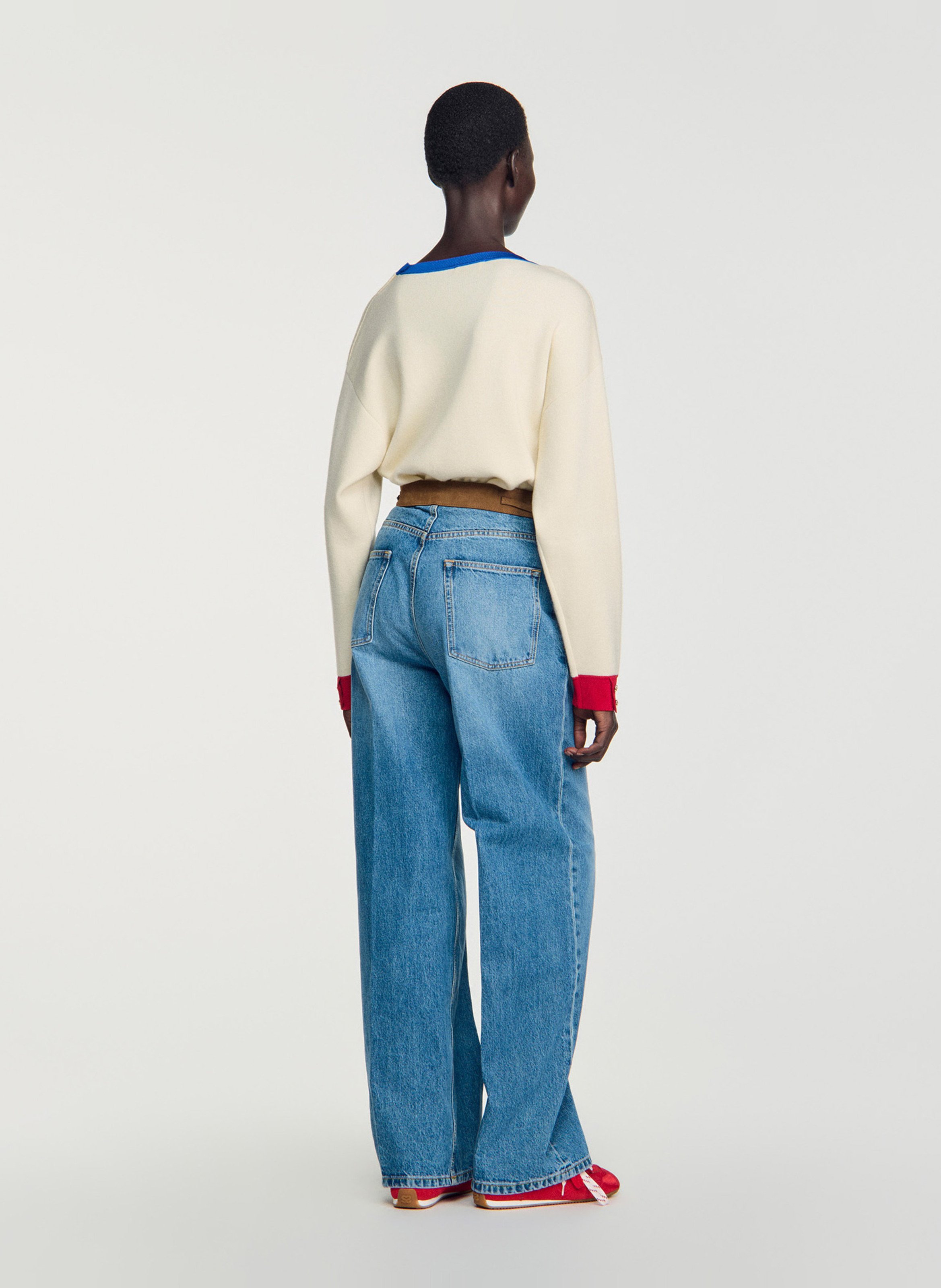 Jean large en coton SANDRO Bleu