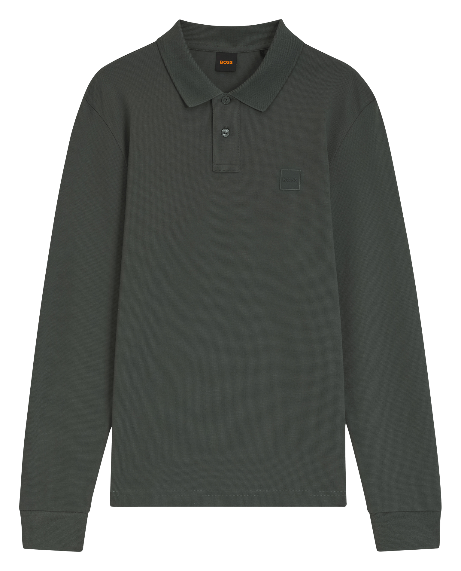 Polo à manches longues regular-fit en coton mélangé BOSS Kaki