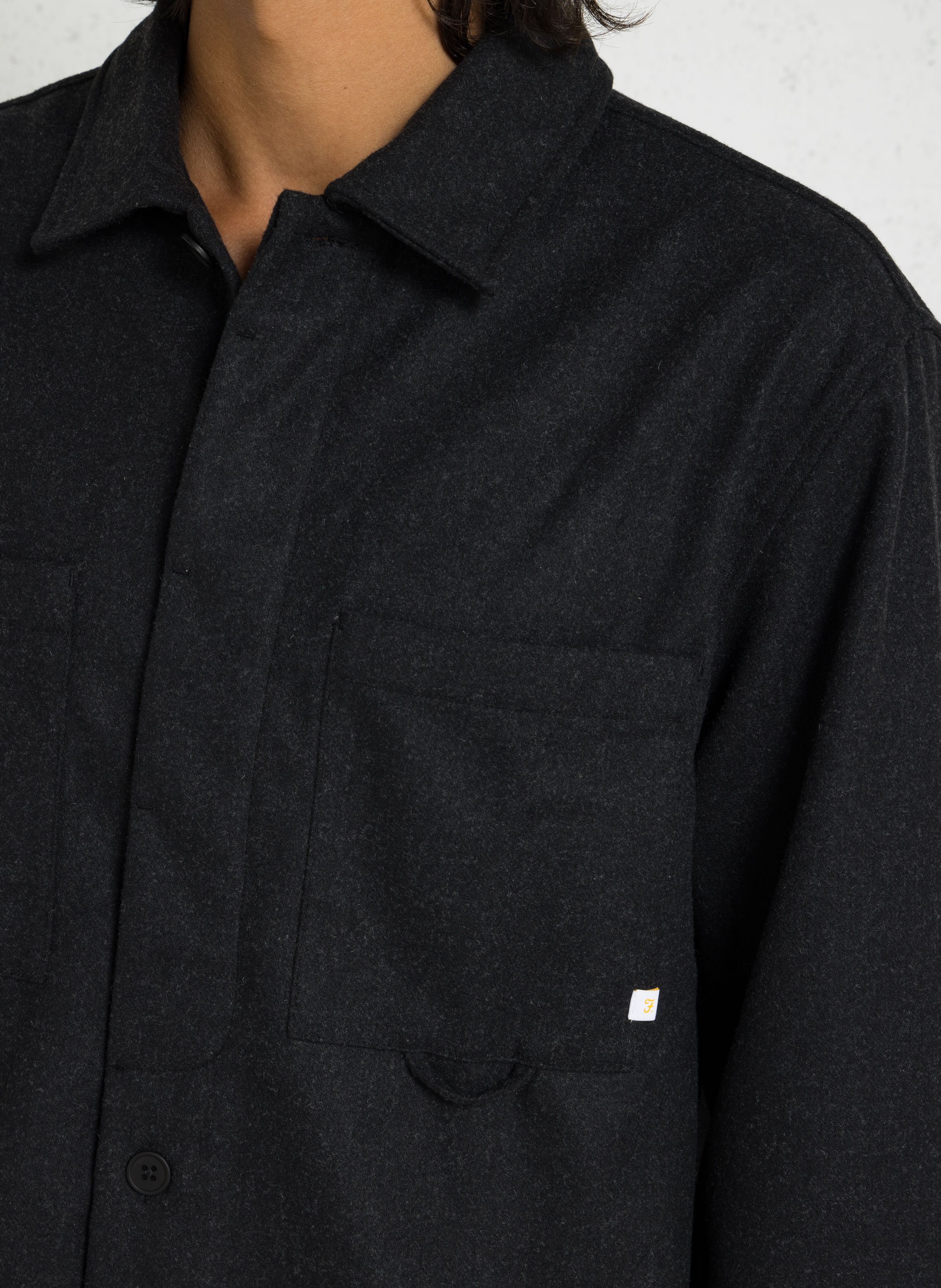 Chemise droite col classique  FARAH Noir