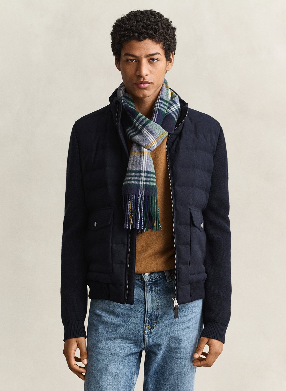 Veste droite col montant GANT Bleu