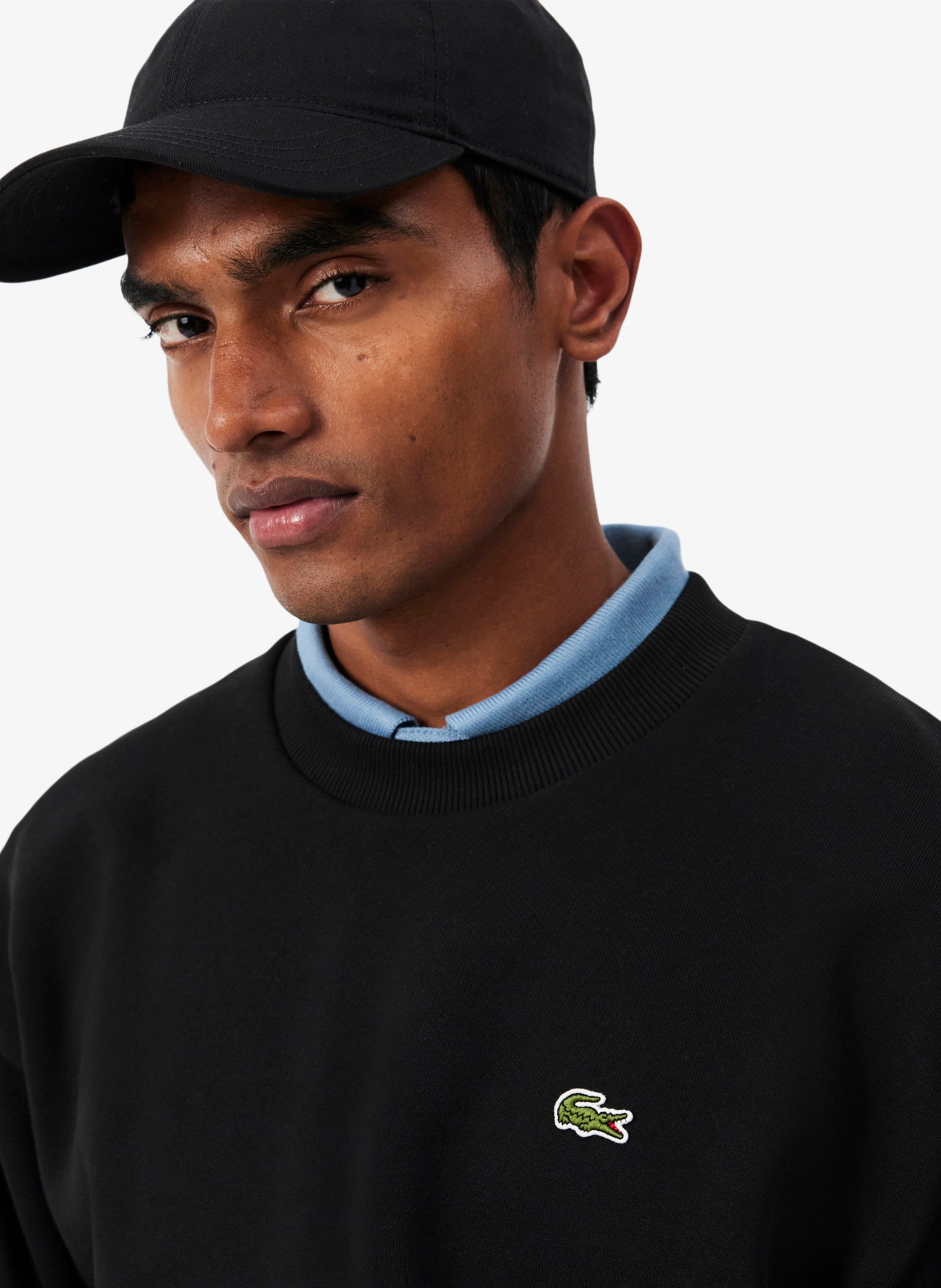 Rundhals-Sweatshirt aus Baumwoll-Mix LACOSTE Schwarz