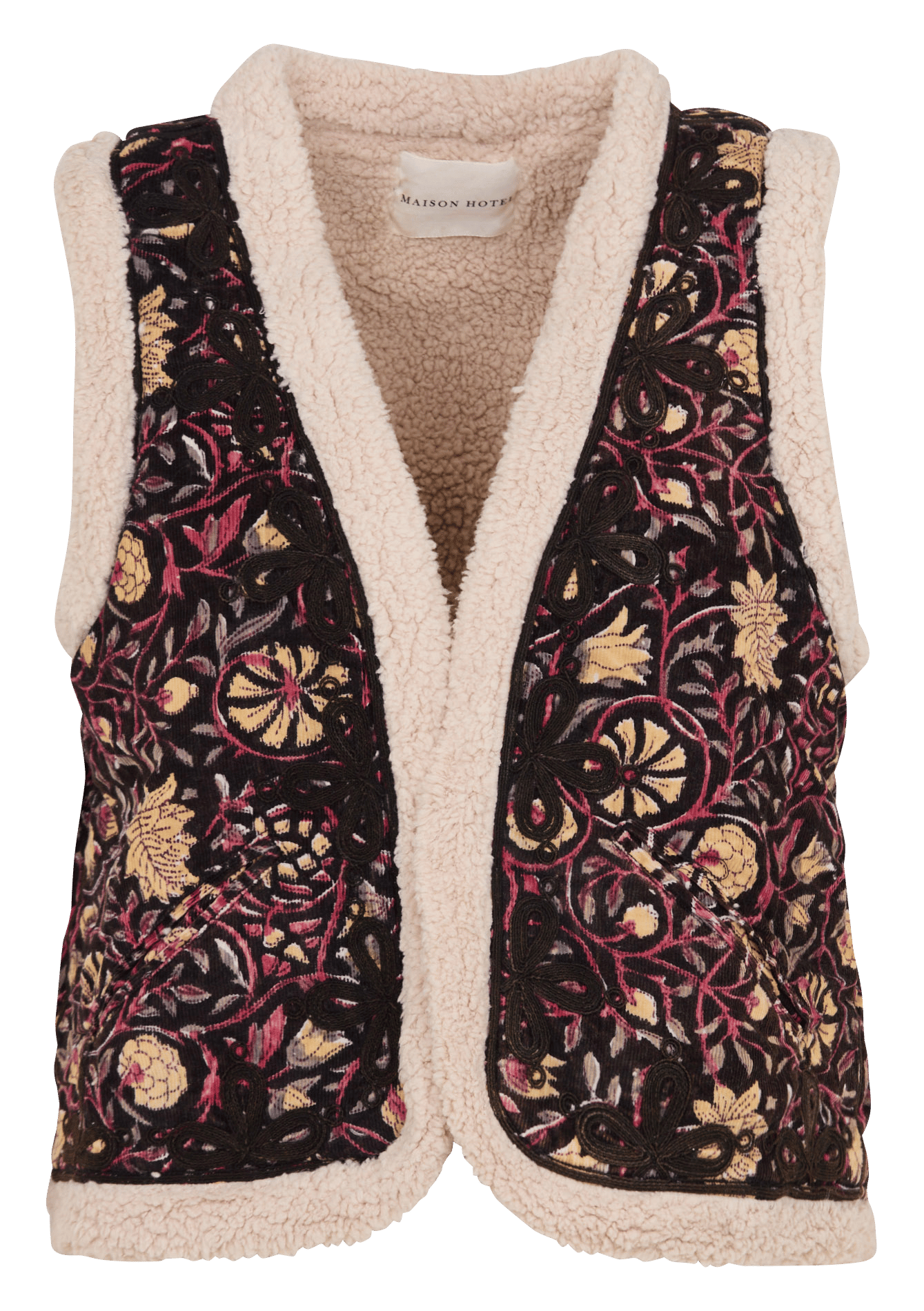 Printed straight cotton jacket MAISON HOTEL Black