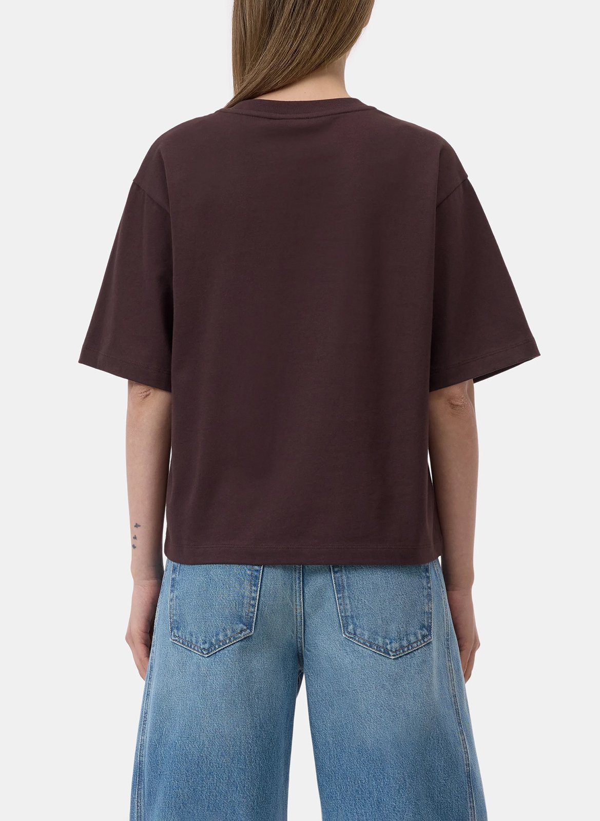 Straight round neck organic cotton t-shirt CLOSED Purple