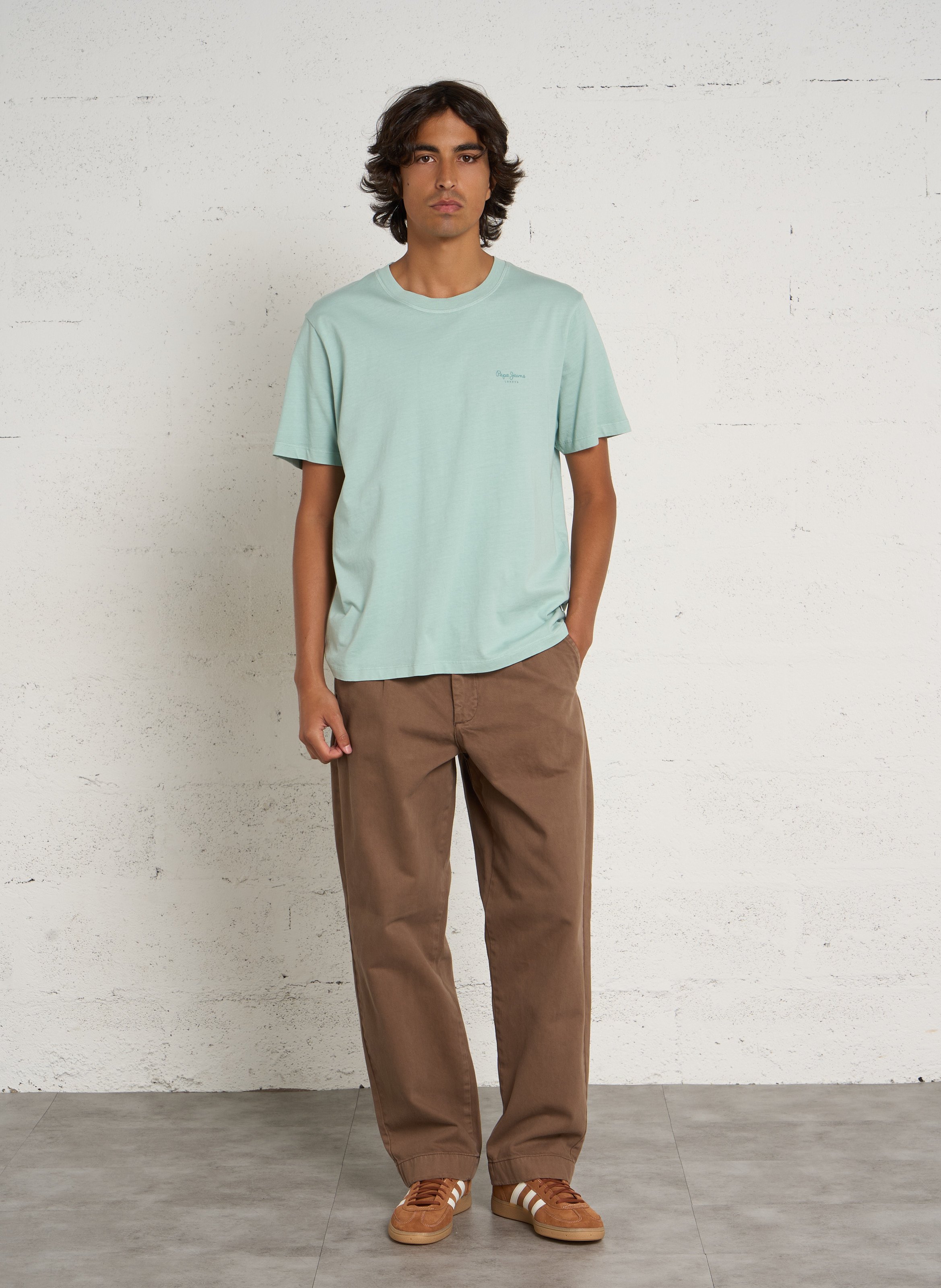 Gerade geschnittenes Rundhals-T-Shirt aus Baumwolle PEPE JEANS Blau