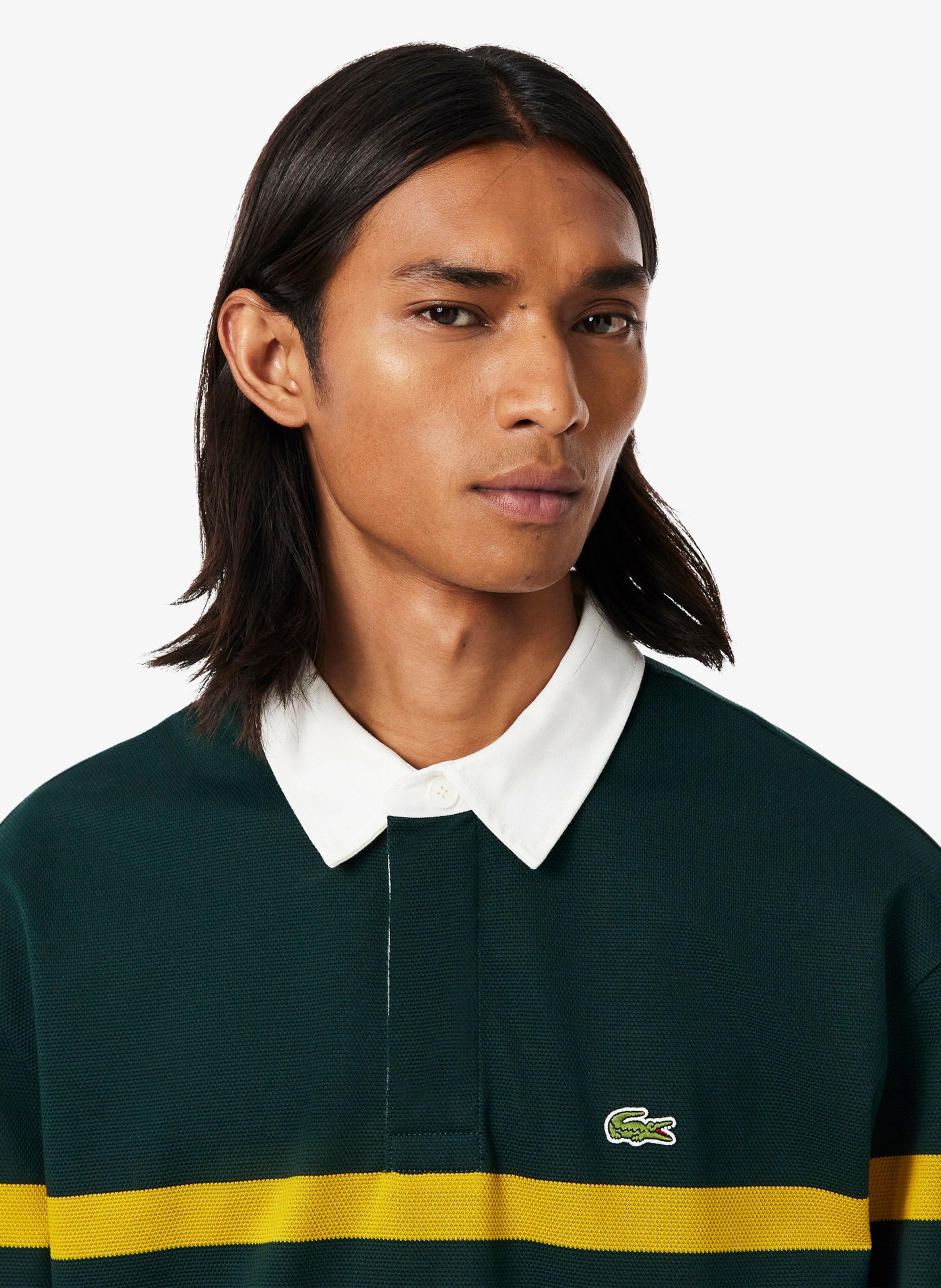 Ruime polo met strepen LACOSTE Groen