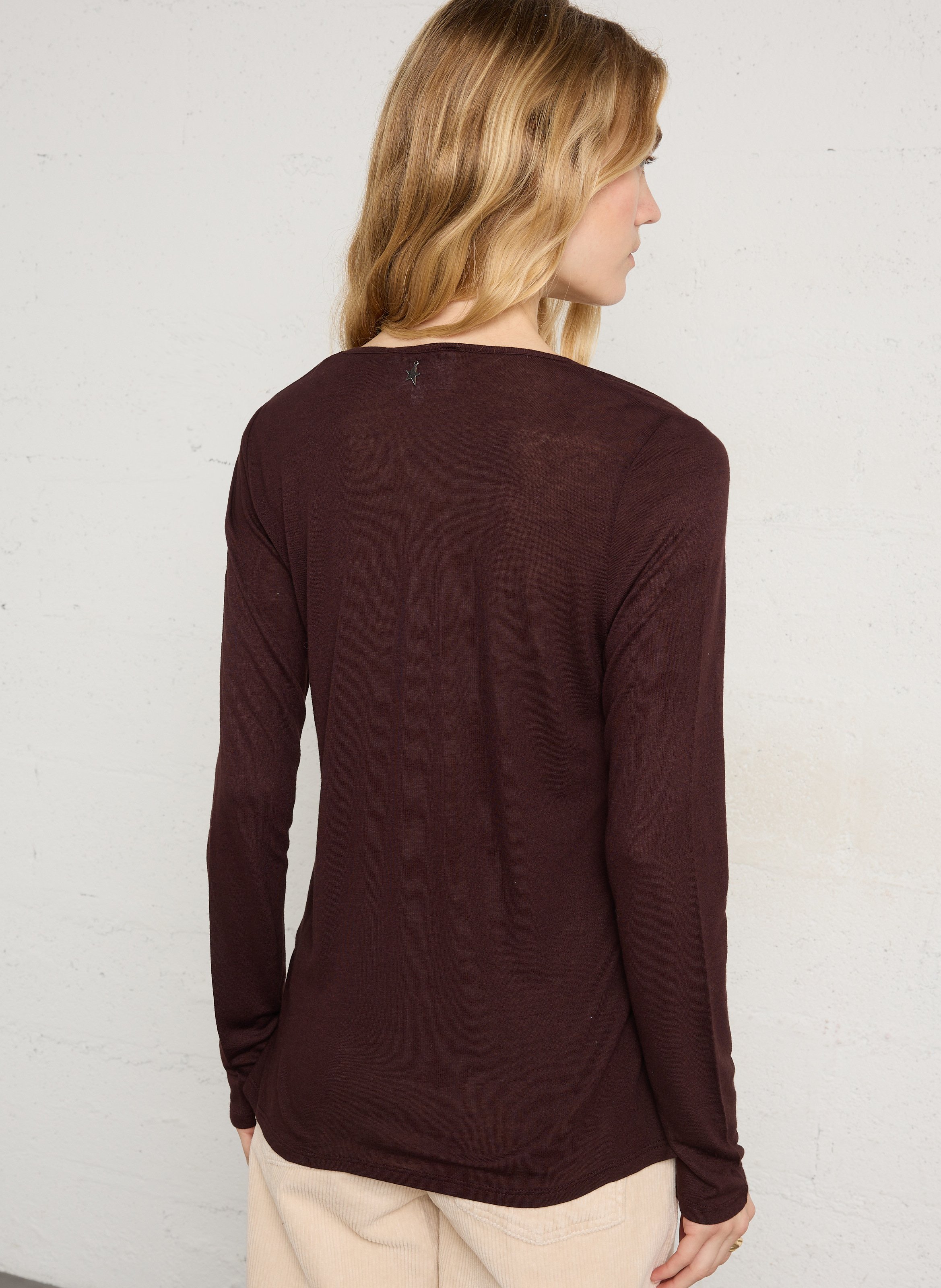 Weiter Pullover mit V-Ausschnitt SUD EXPRESS Braun