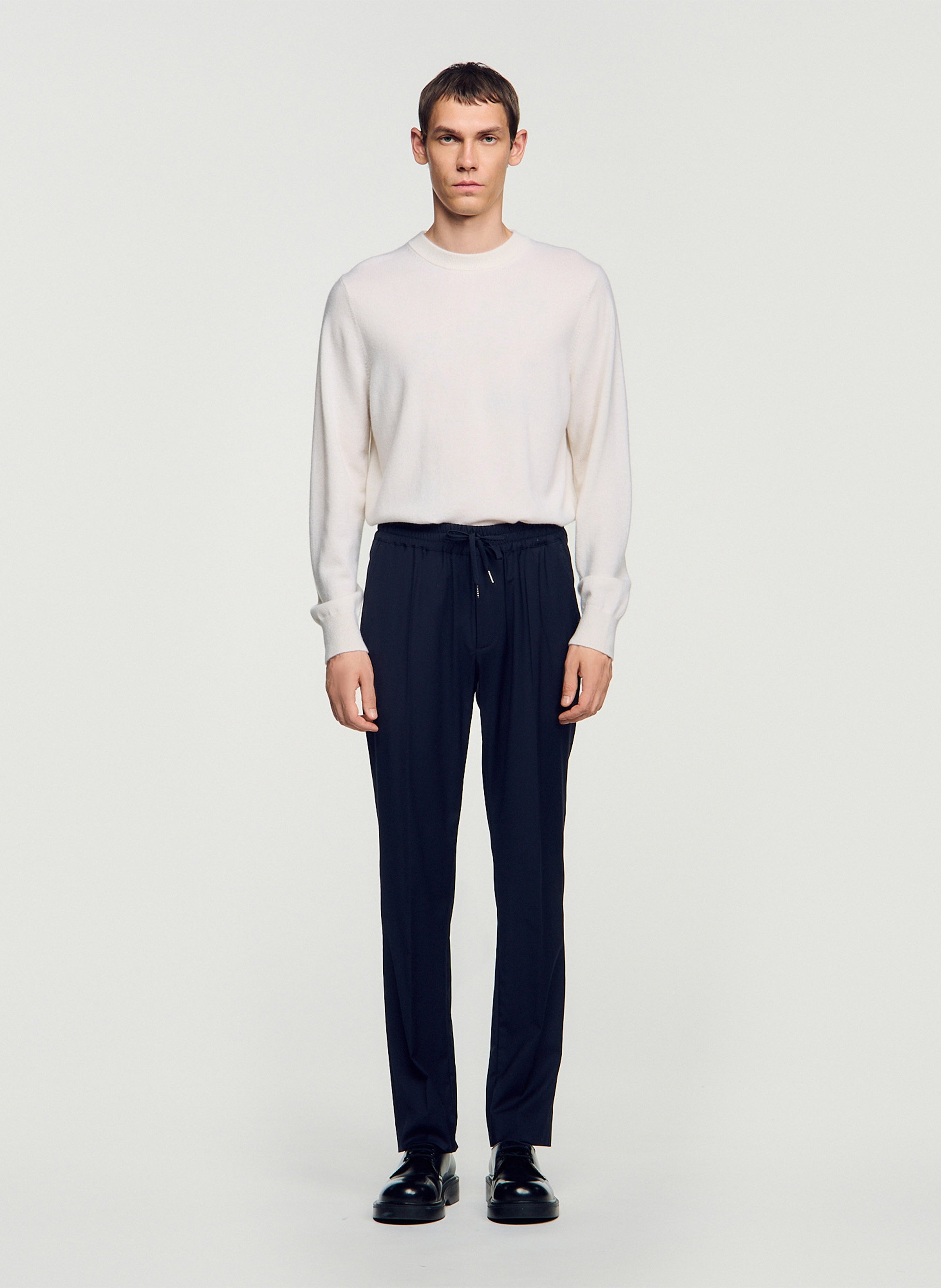 Pantalon droit élastiqué SANDRO Bleu