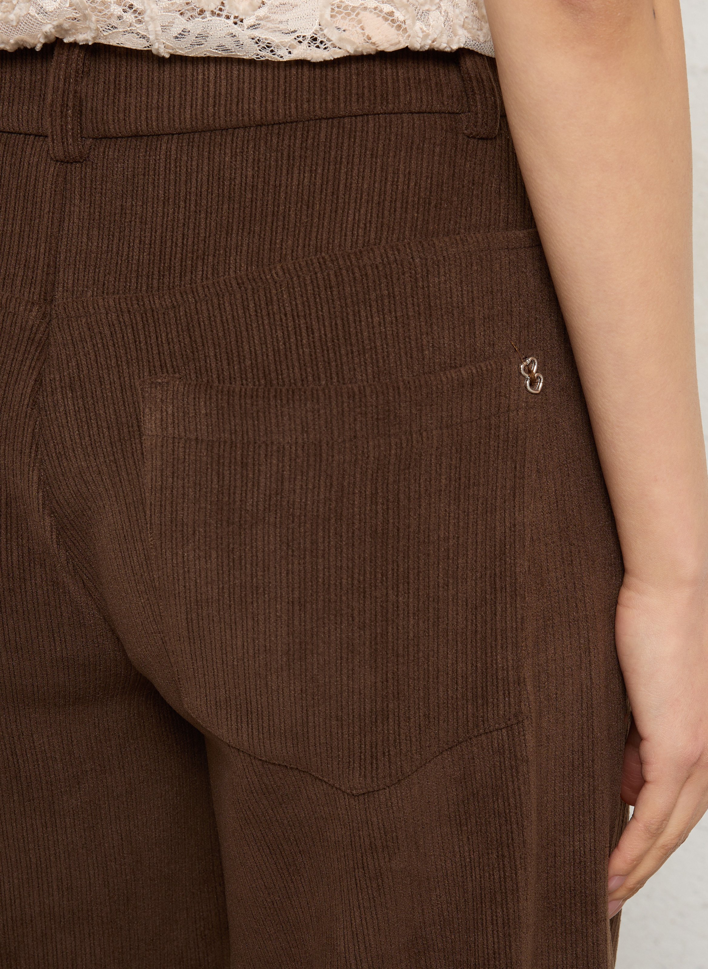 Straight corduroy pants PLEASE Brown