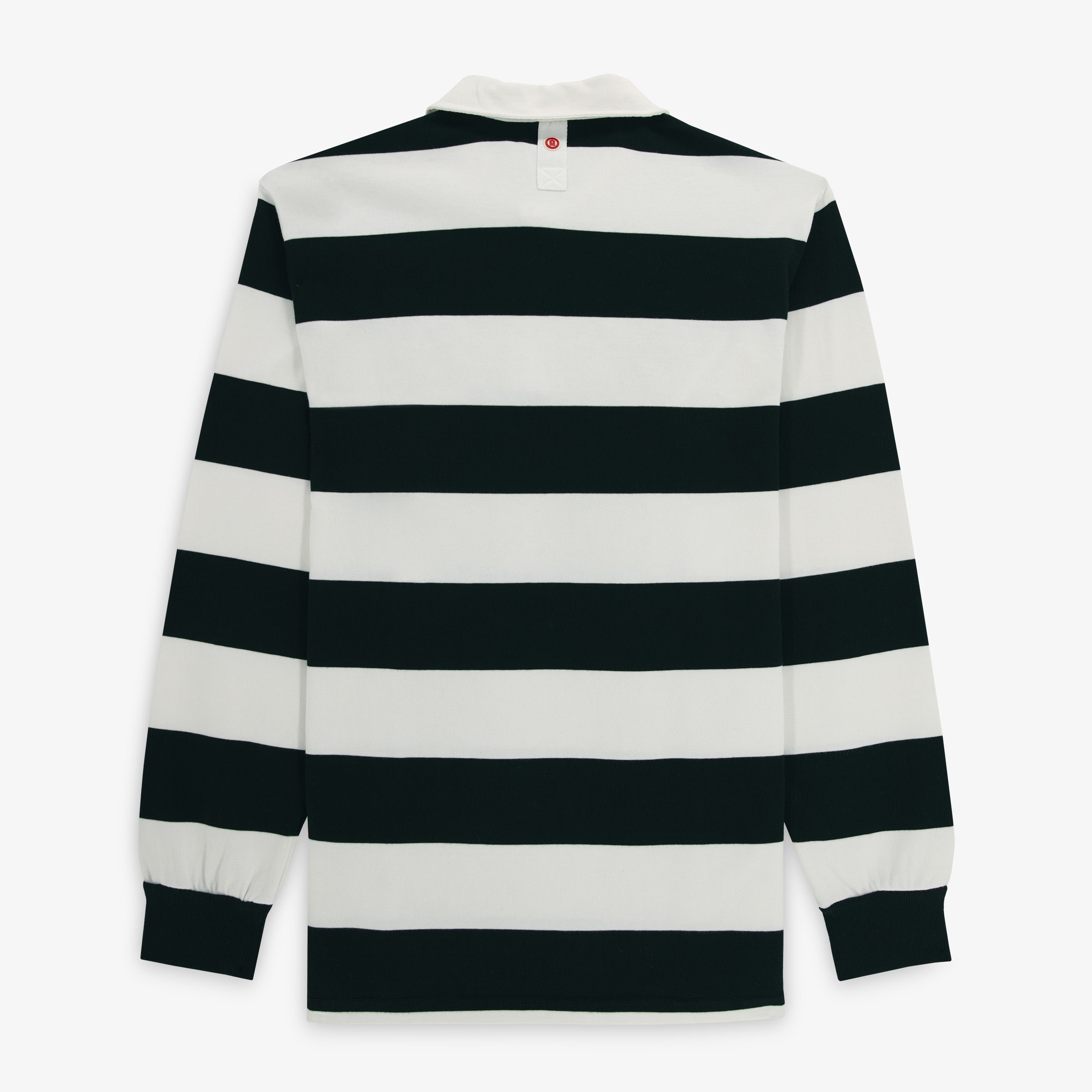 Long-sleeved striped cotton rugby polo shirt SERGE BLANCO Black