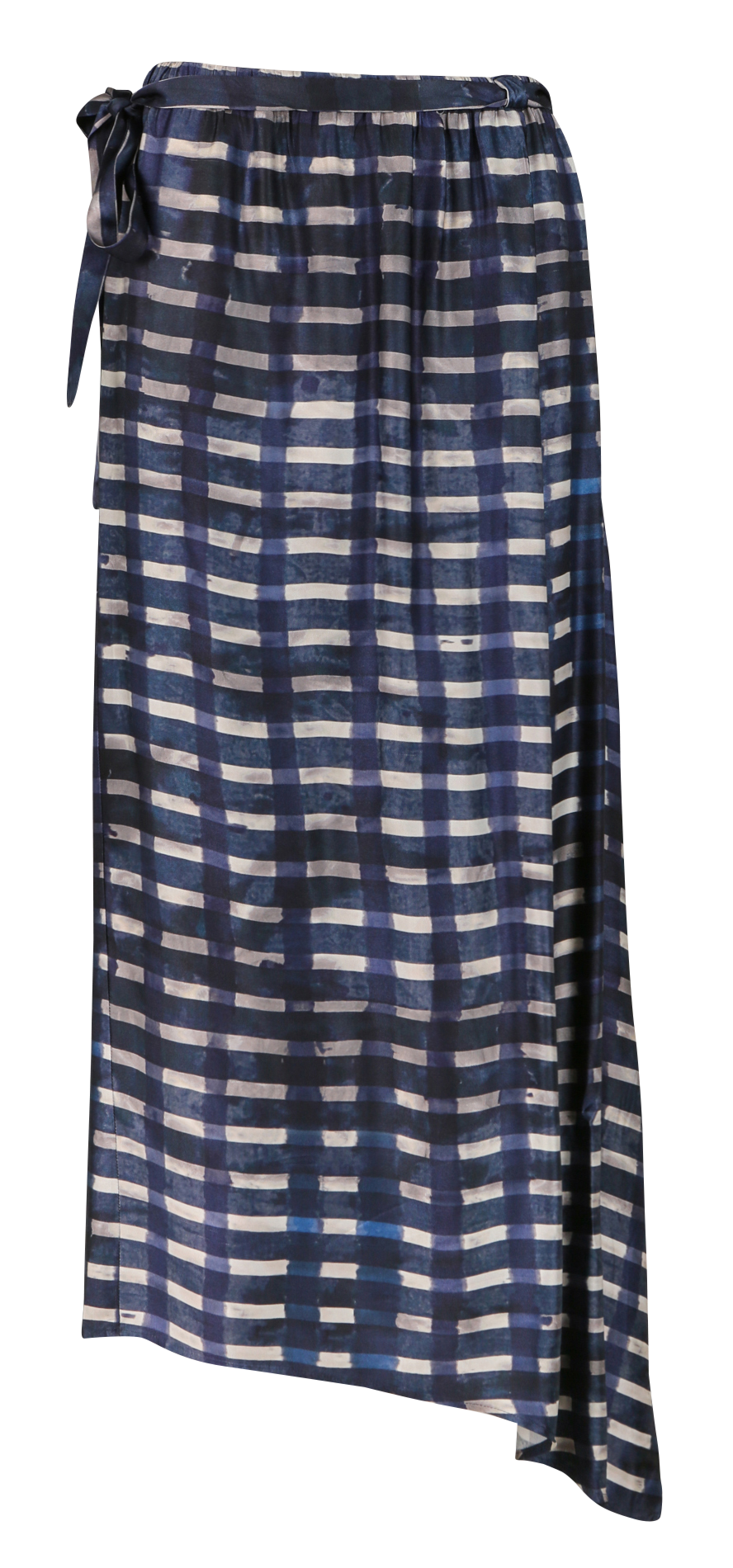 Jupe midi asymétrique à carreaux  HUMANOID Bleu