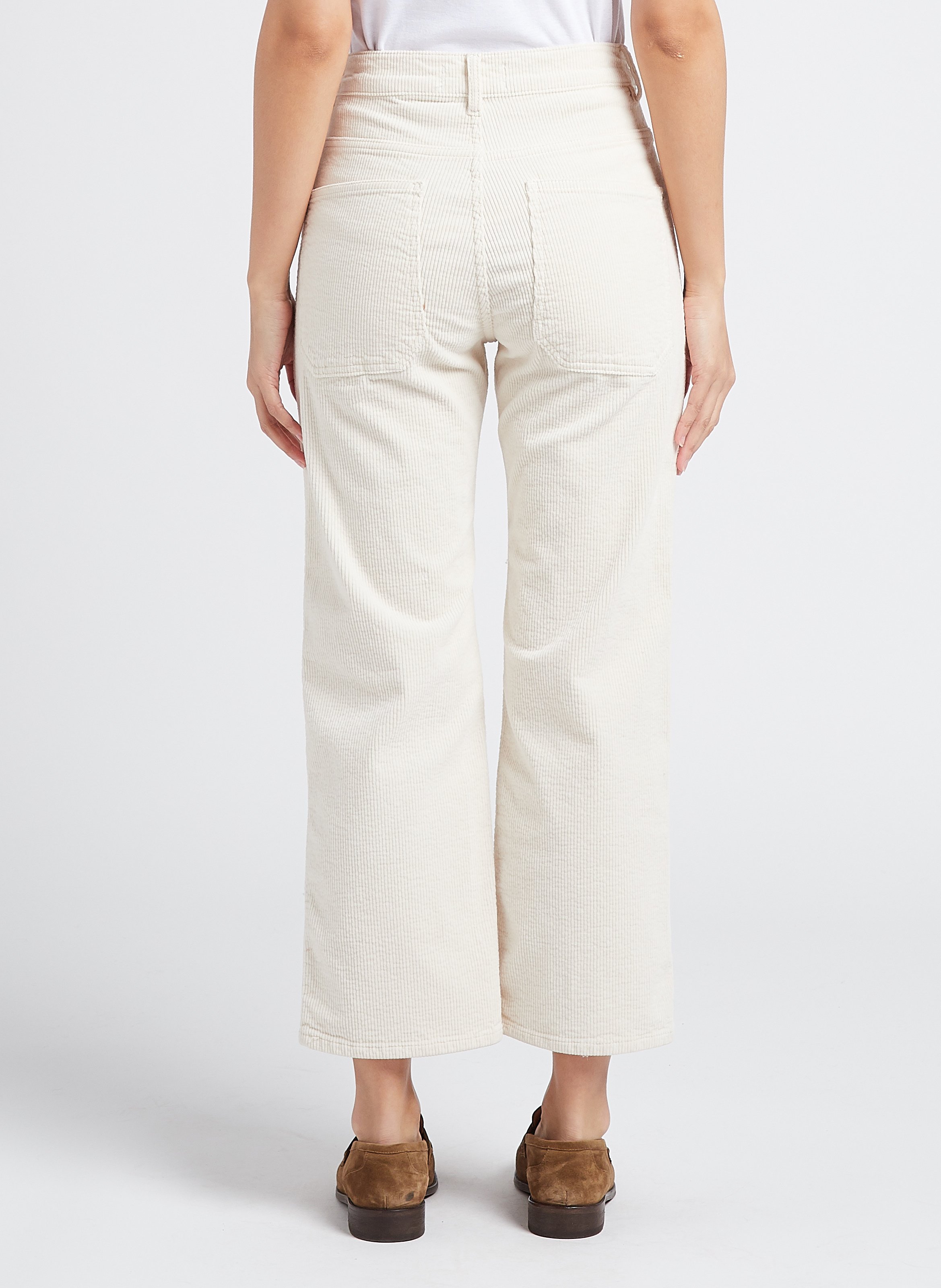 Wide-leg cotton pants with high waist ACQUAVERDE White