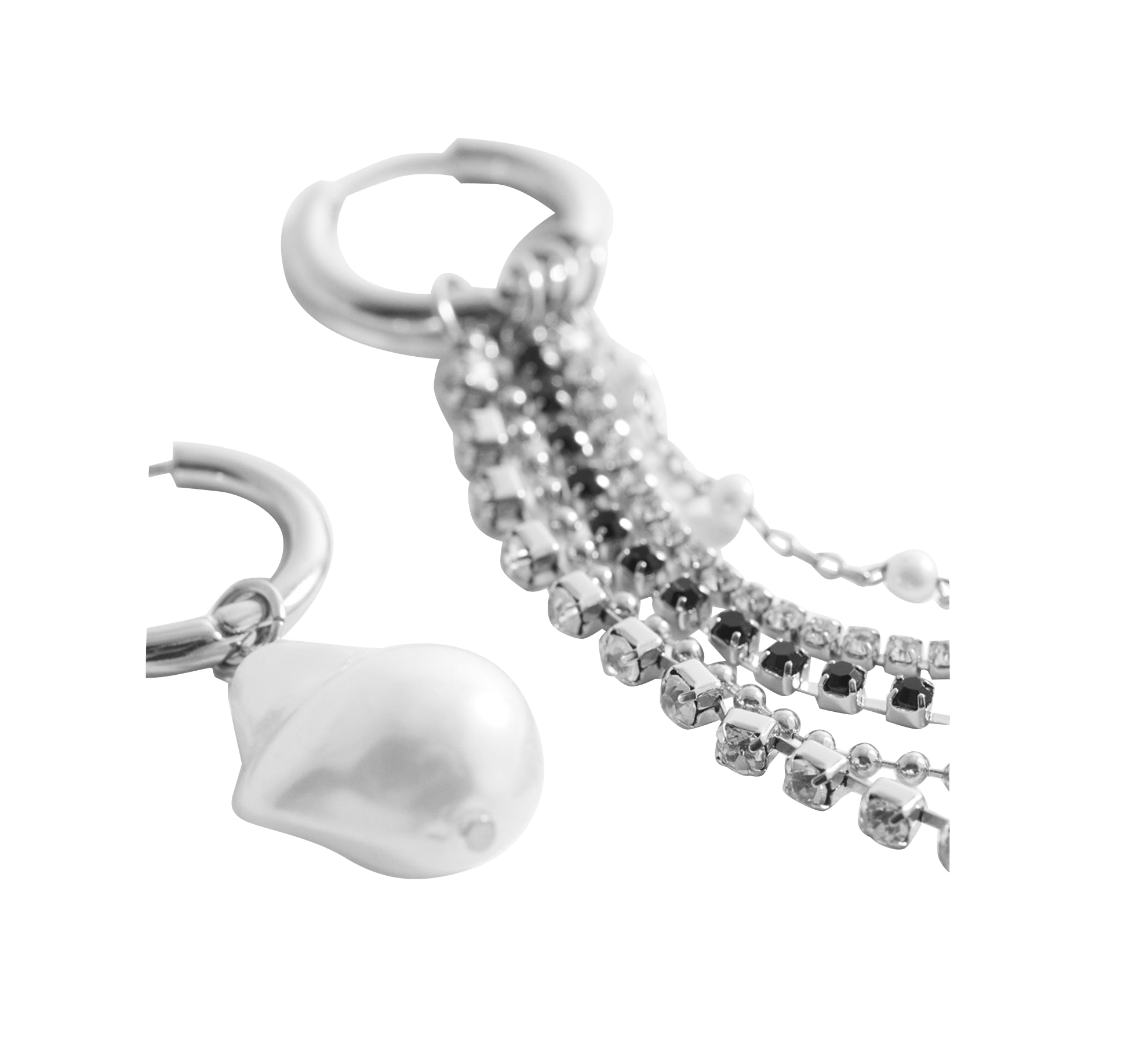 Brass-mix earrings SilverMANGO