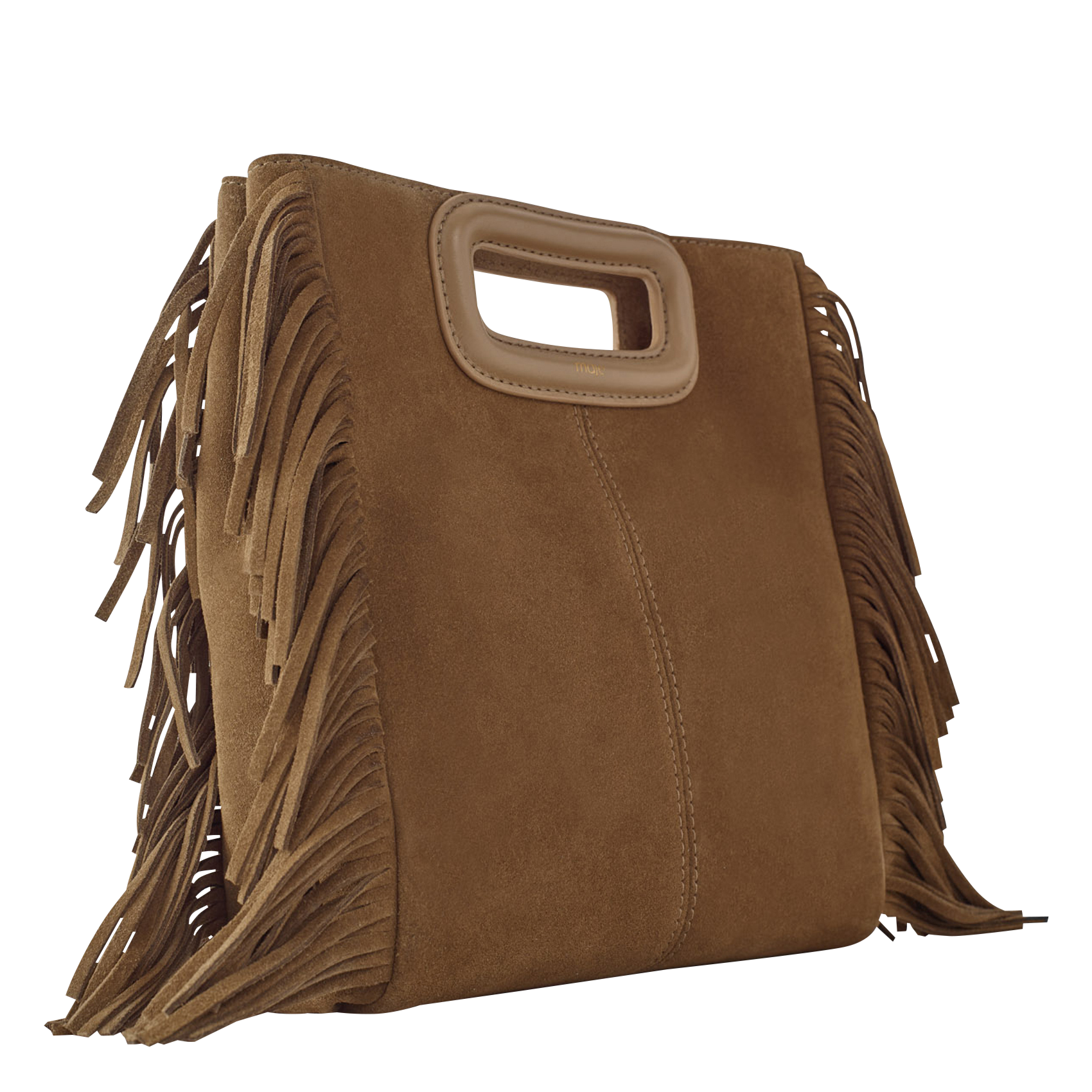 Sac bandoulière à studs en cuir  MAJE Marron