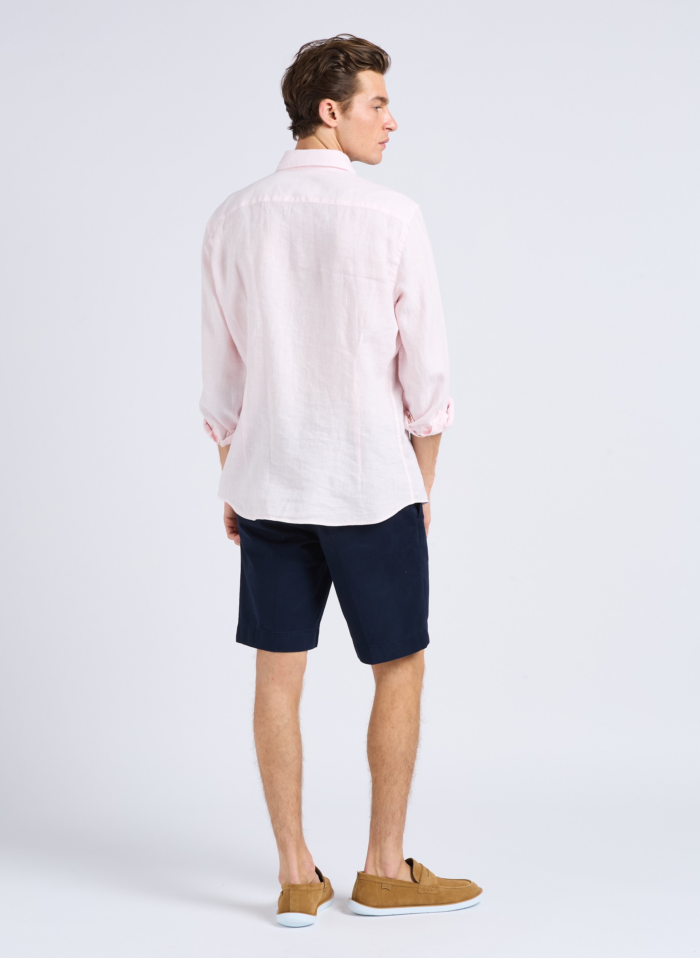 Straight-leg hem-effect cotton shorts HACKETT Blue