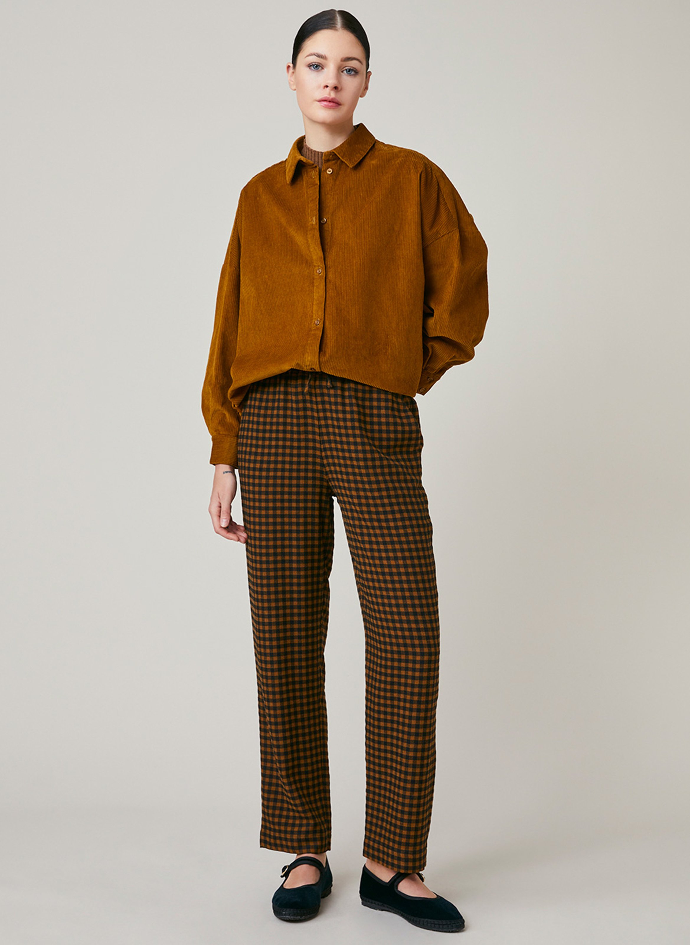 Brown cigarette pants discount